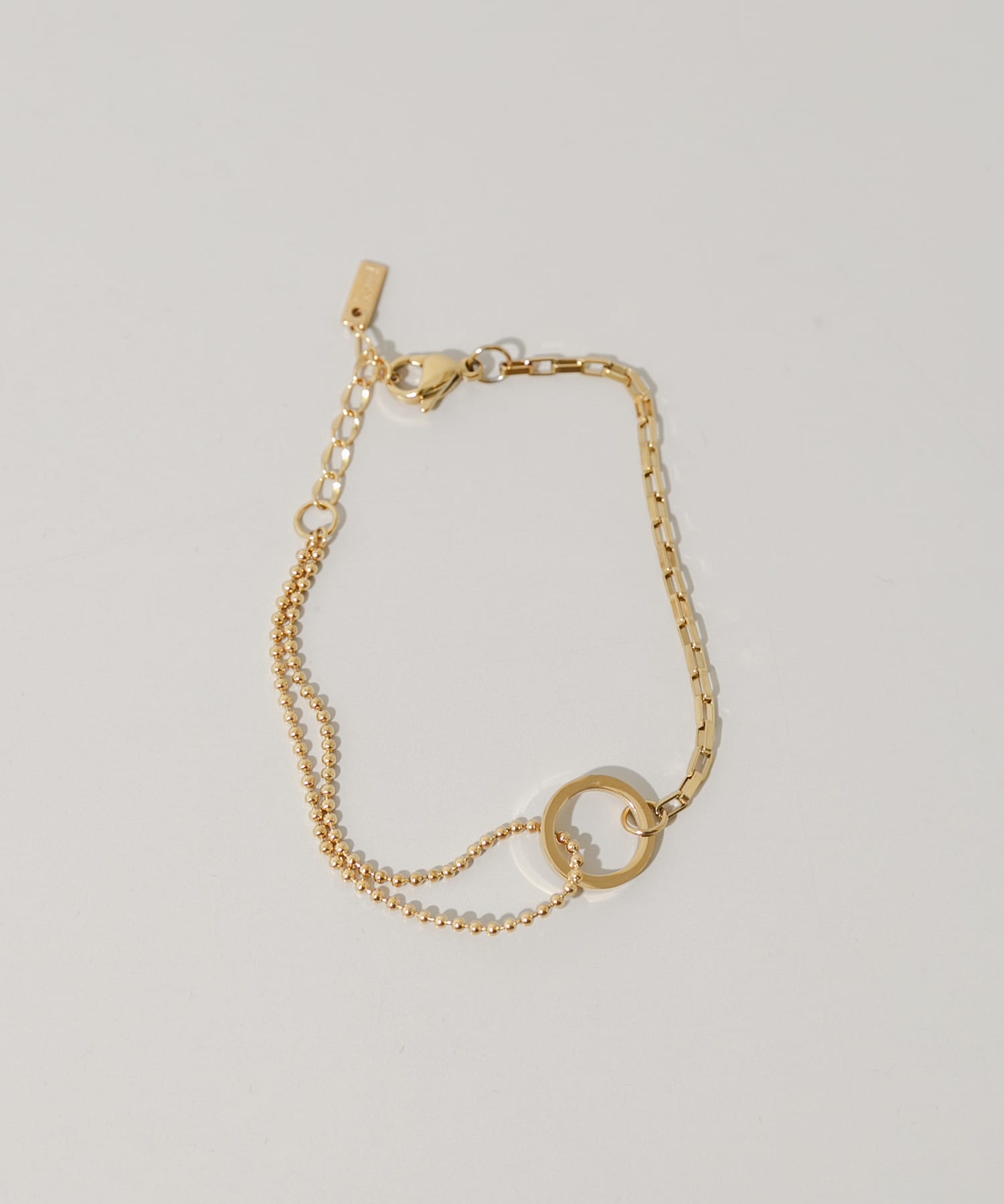 ステンレスサークルコンビチェーンブレスレット GLD -