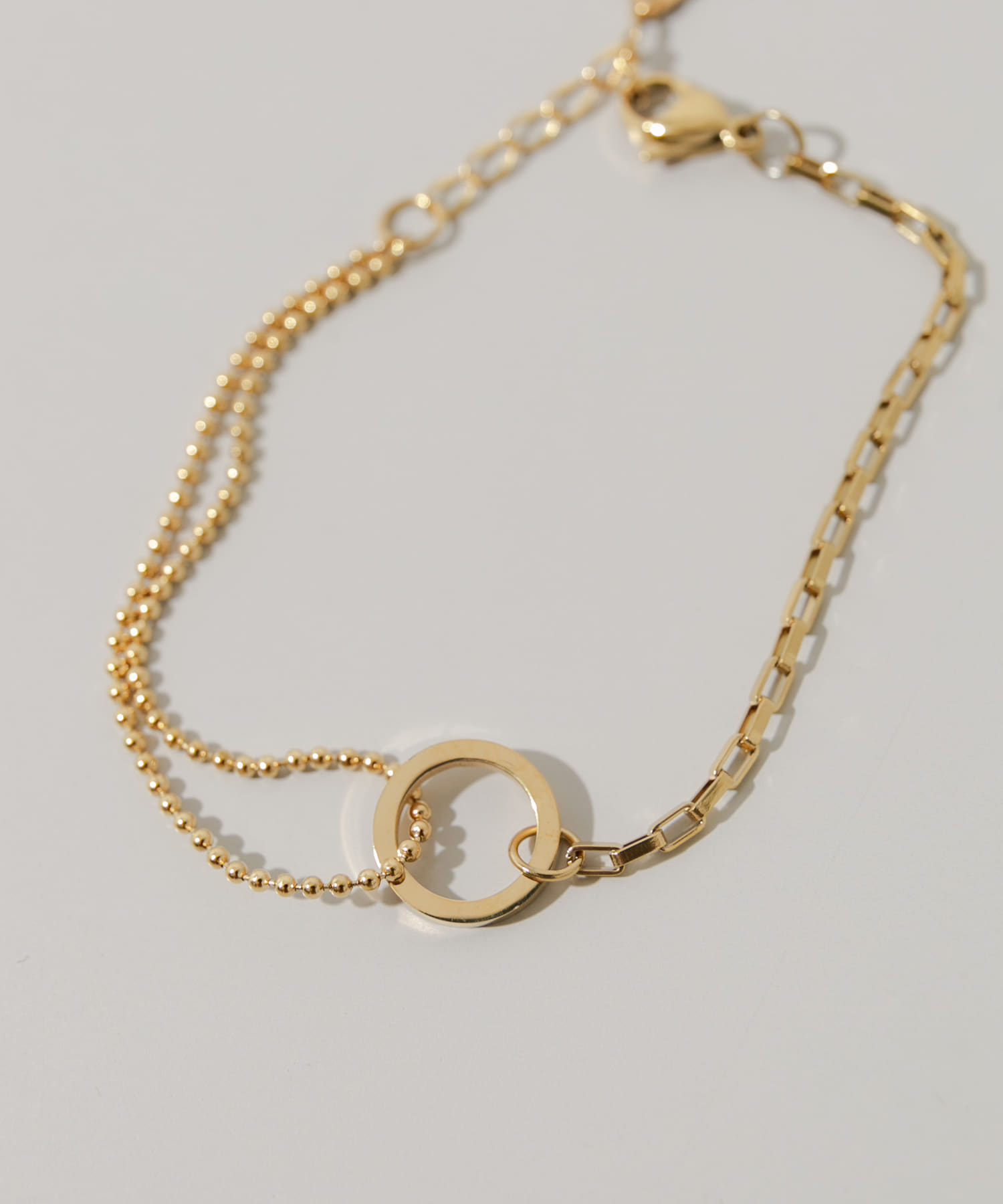ステンレスサークルコンビチェーンブレスレット GLD -