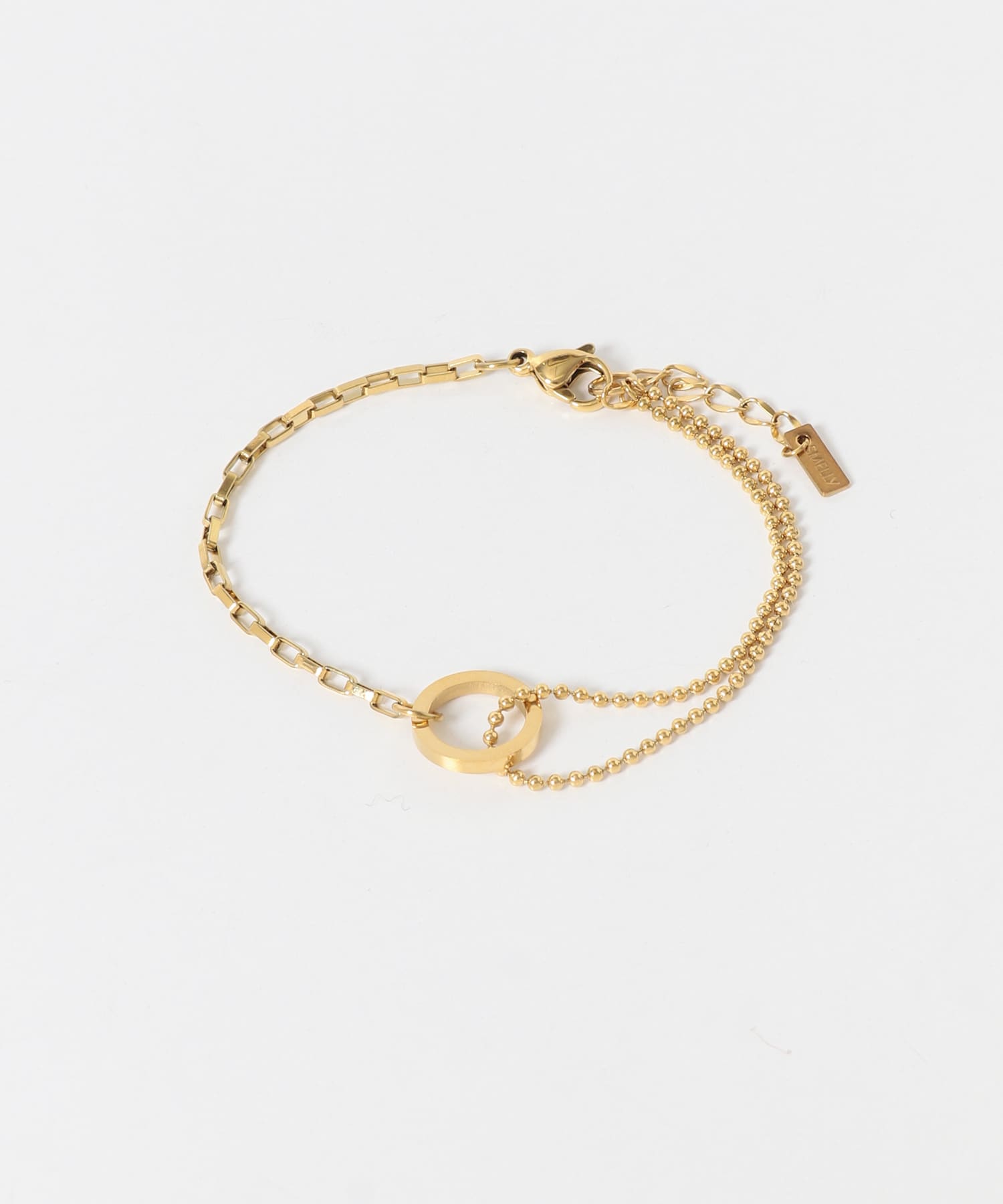ステンレスサークルコンビチェーンブレスレット GLD -