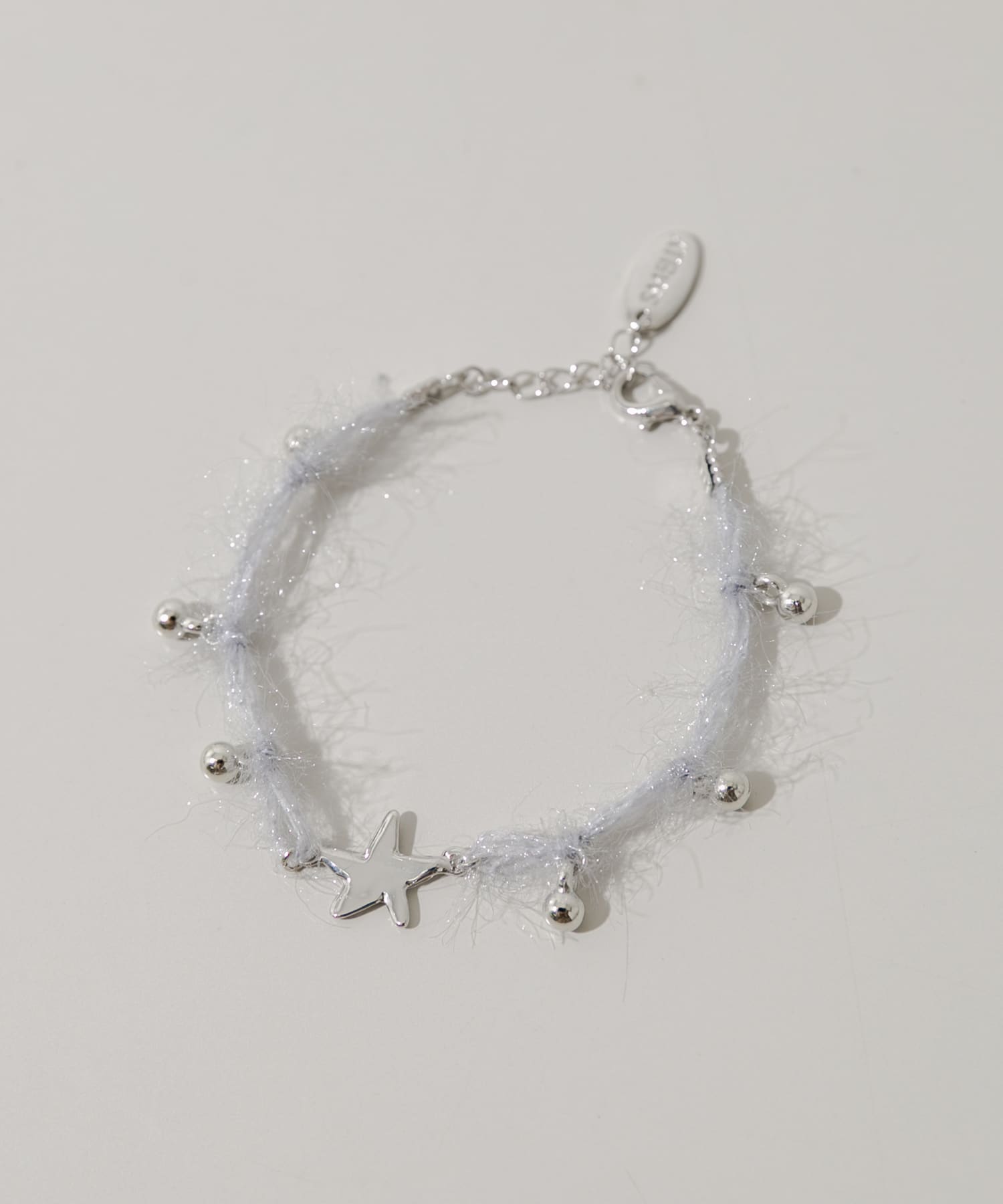 ウールヤーンチャームブレスレット GRY -