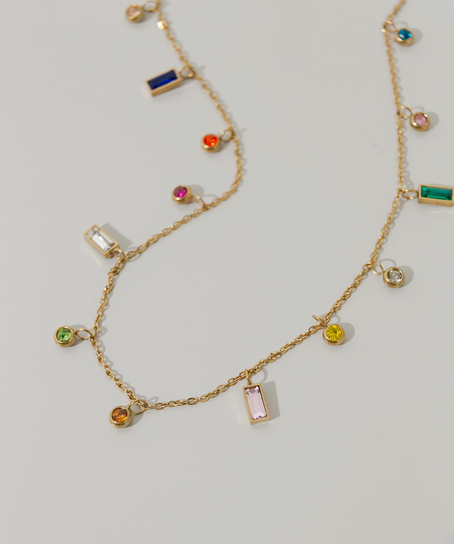 ビジューチャームネックレス GLD -