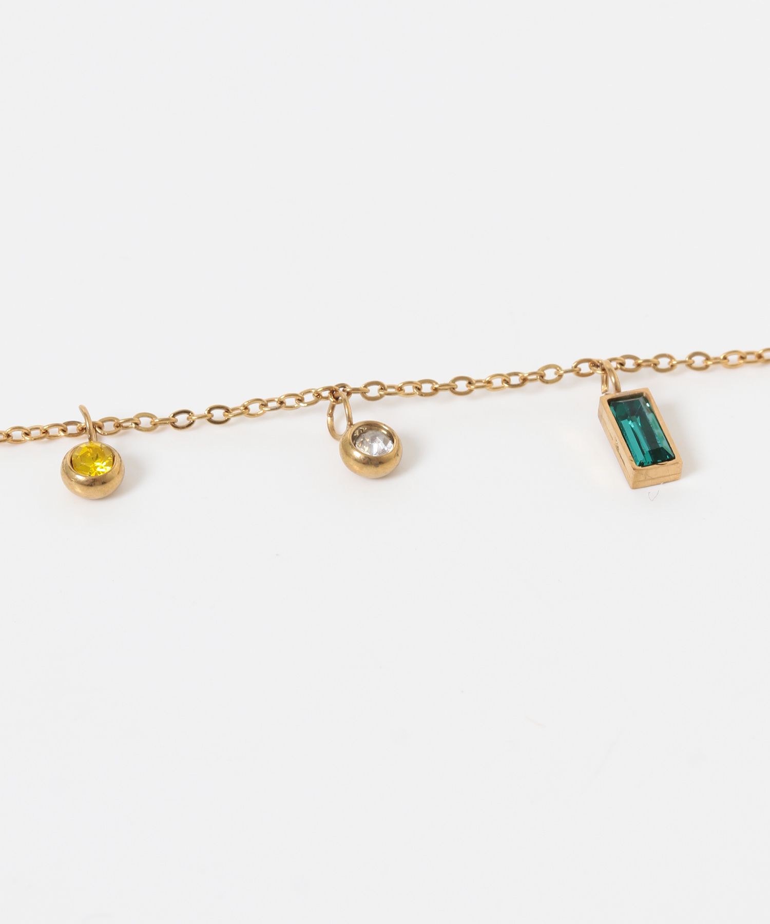 ビジューチャームネックレス GLD -