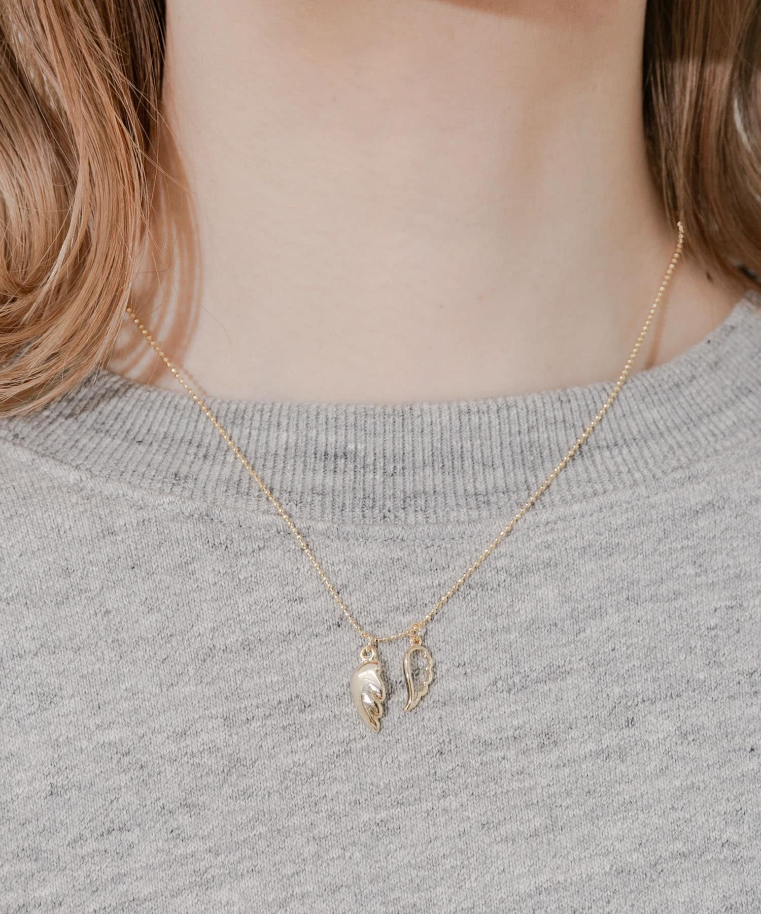 エンジェルフェザートップネックレス GLD -