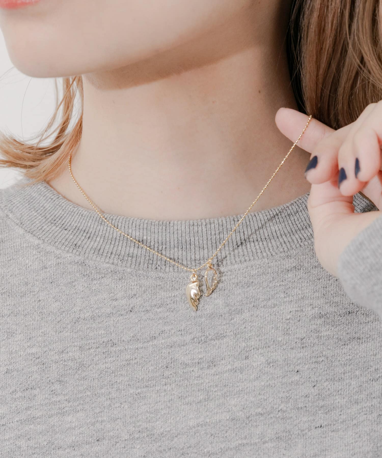 エンジェルフェザートップネックレス GLD -