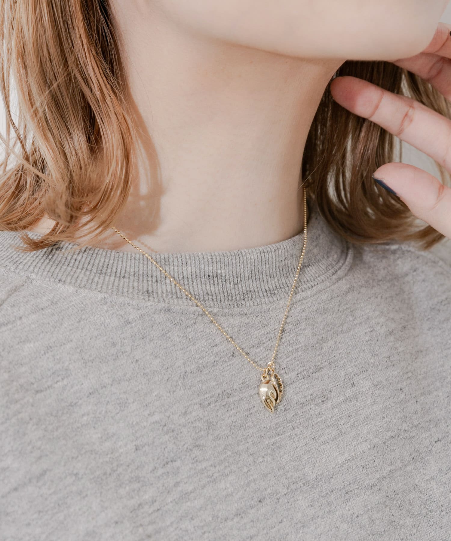 エンジェルフェザートップネックレス GLD -