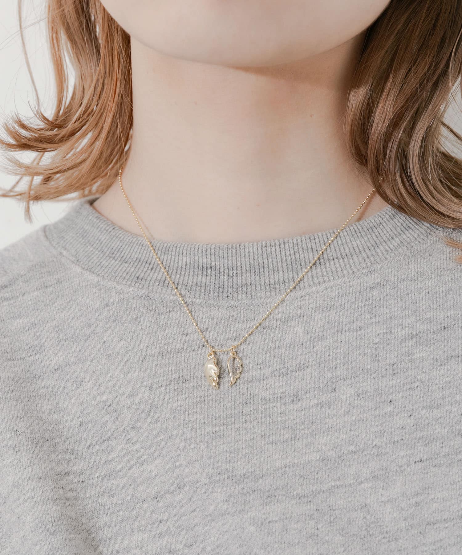 エンジェルフェザートップネックレス GLD -