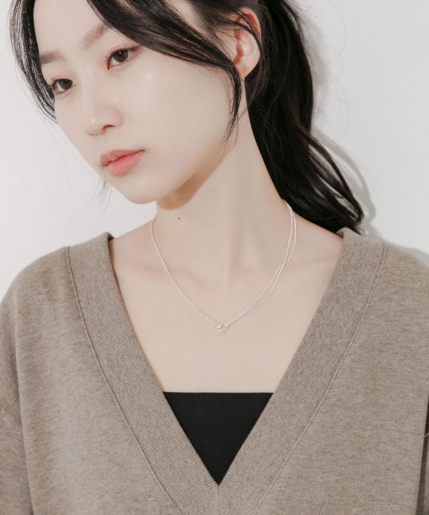 トリプルリングチェーンコンビネックレス(- SLV): アクセサリー｜URBAN
