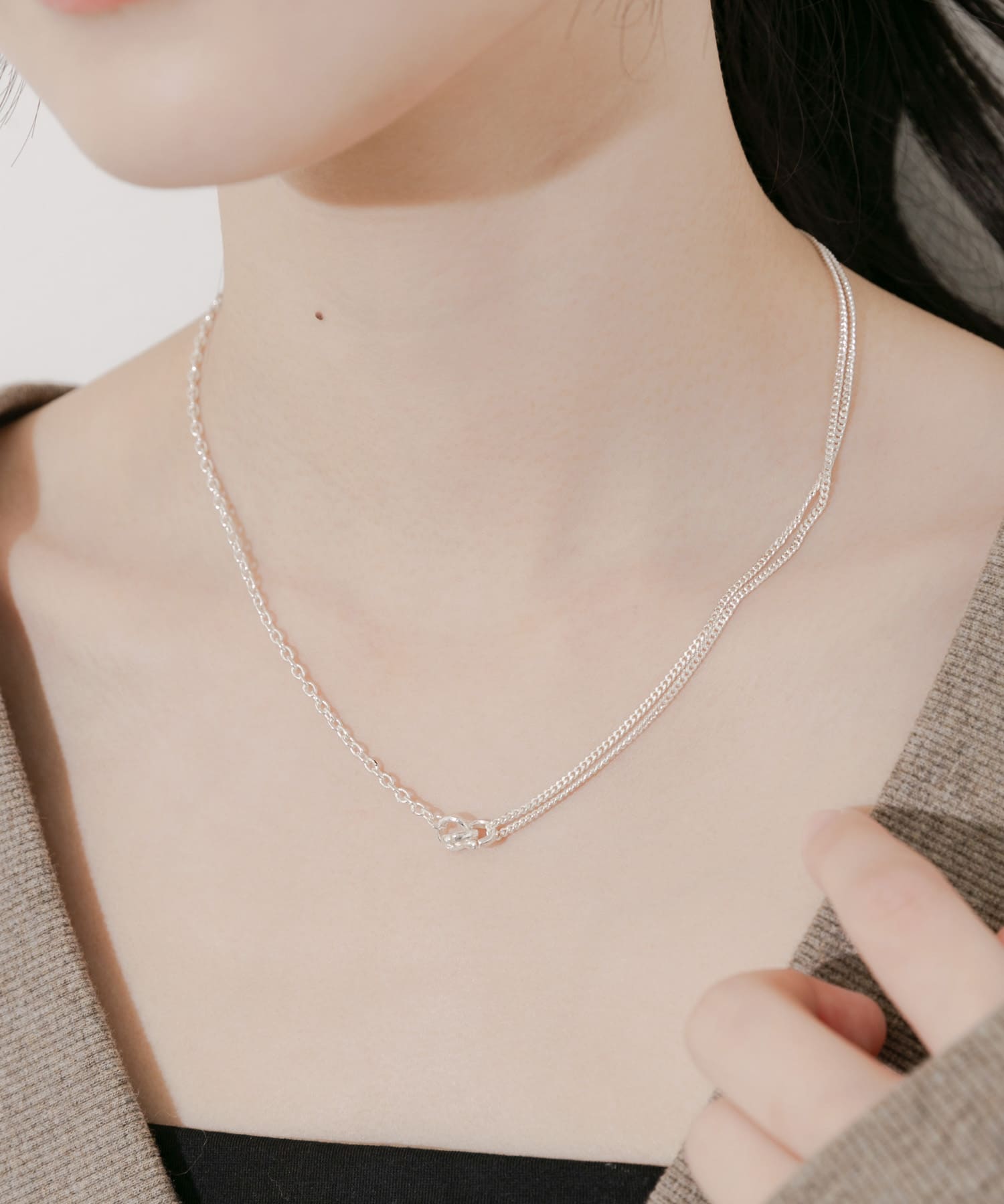 トリプルリングチェーンコンビネックレス(- SLV): アクセサリー｜URBAN
