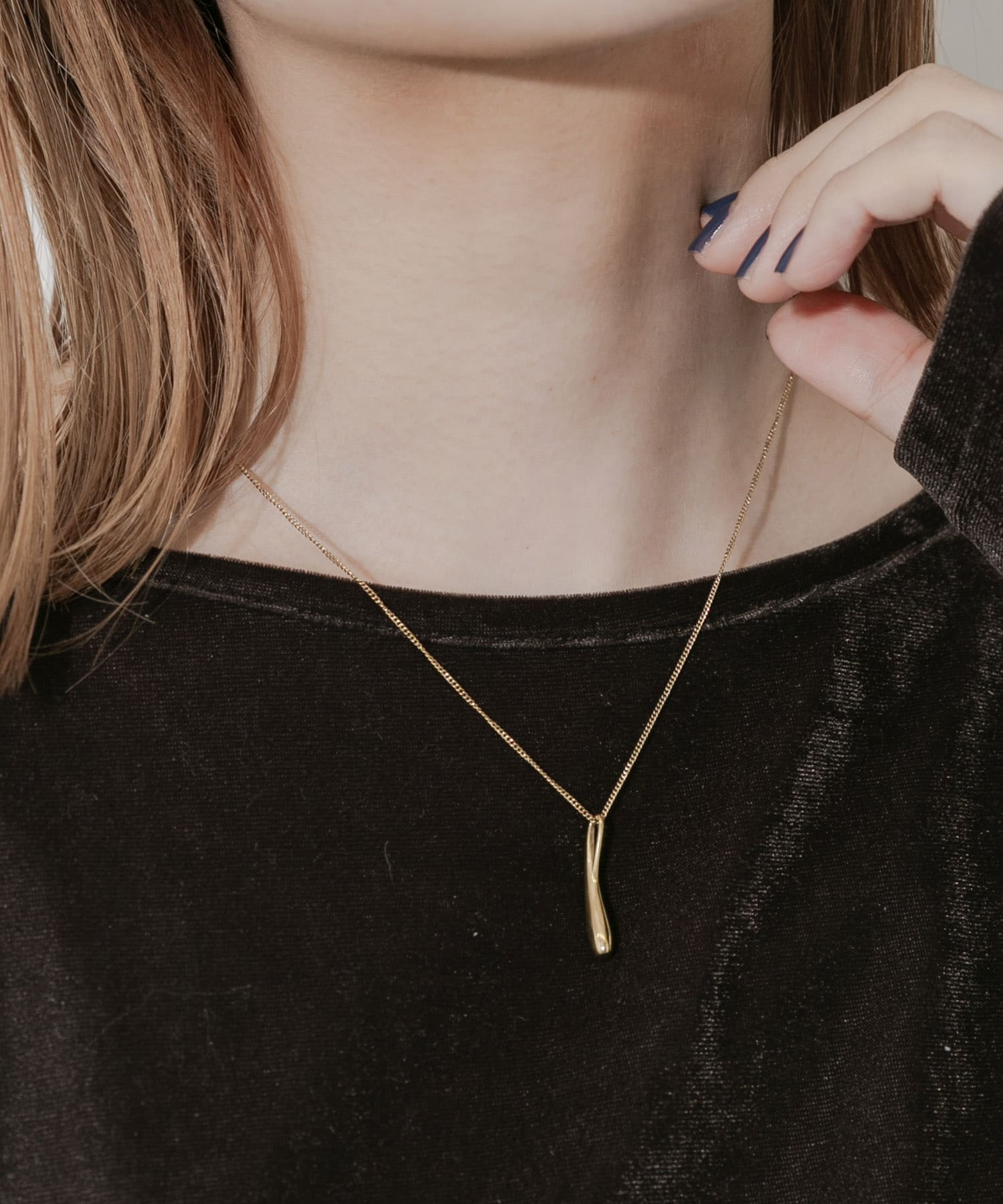 ステンレスニュアンスドロップトップネックレス GLD -