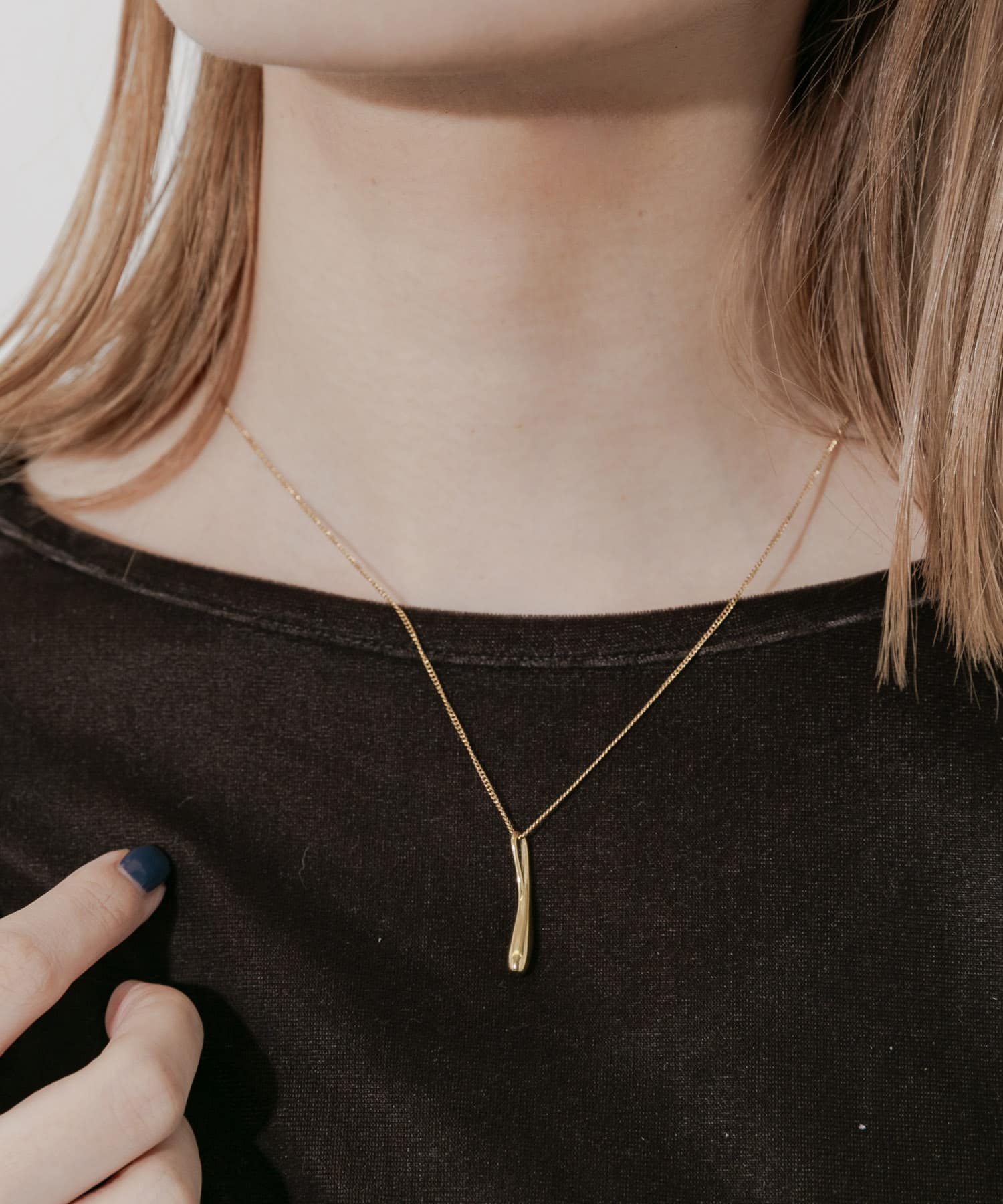 ステンレスニュアンスドロップトップネックレス GLD -