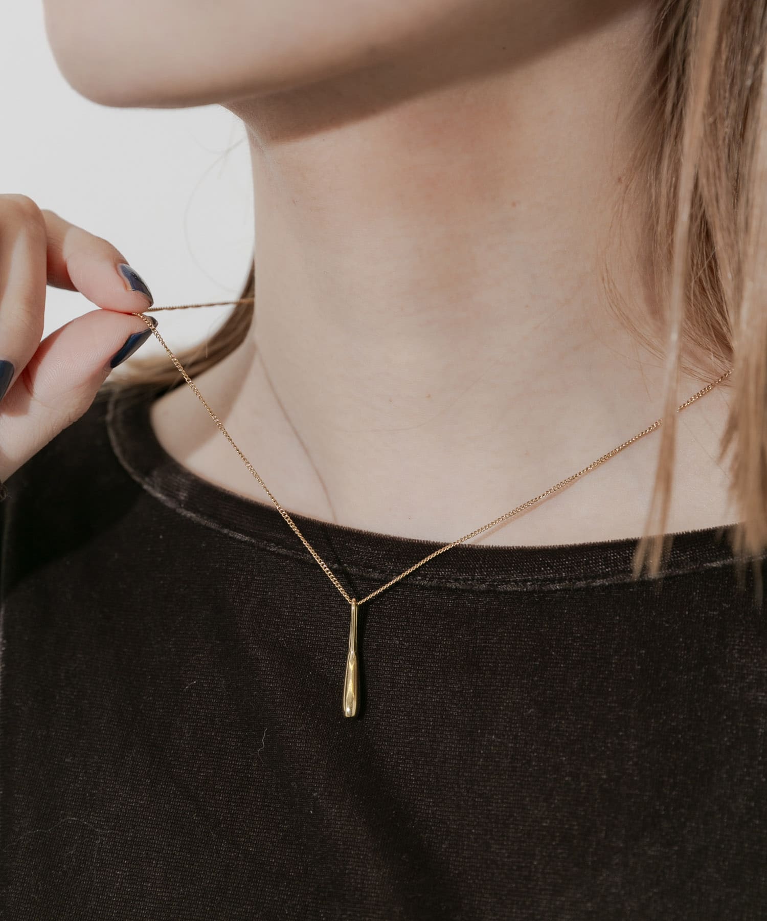 ステンレスニュアンスドロップトップネックレス GLD -