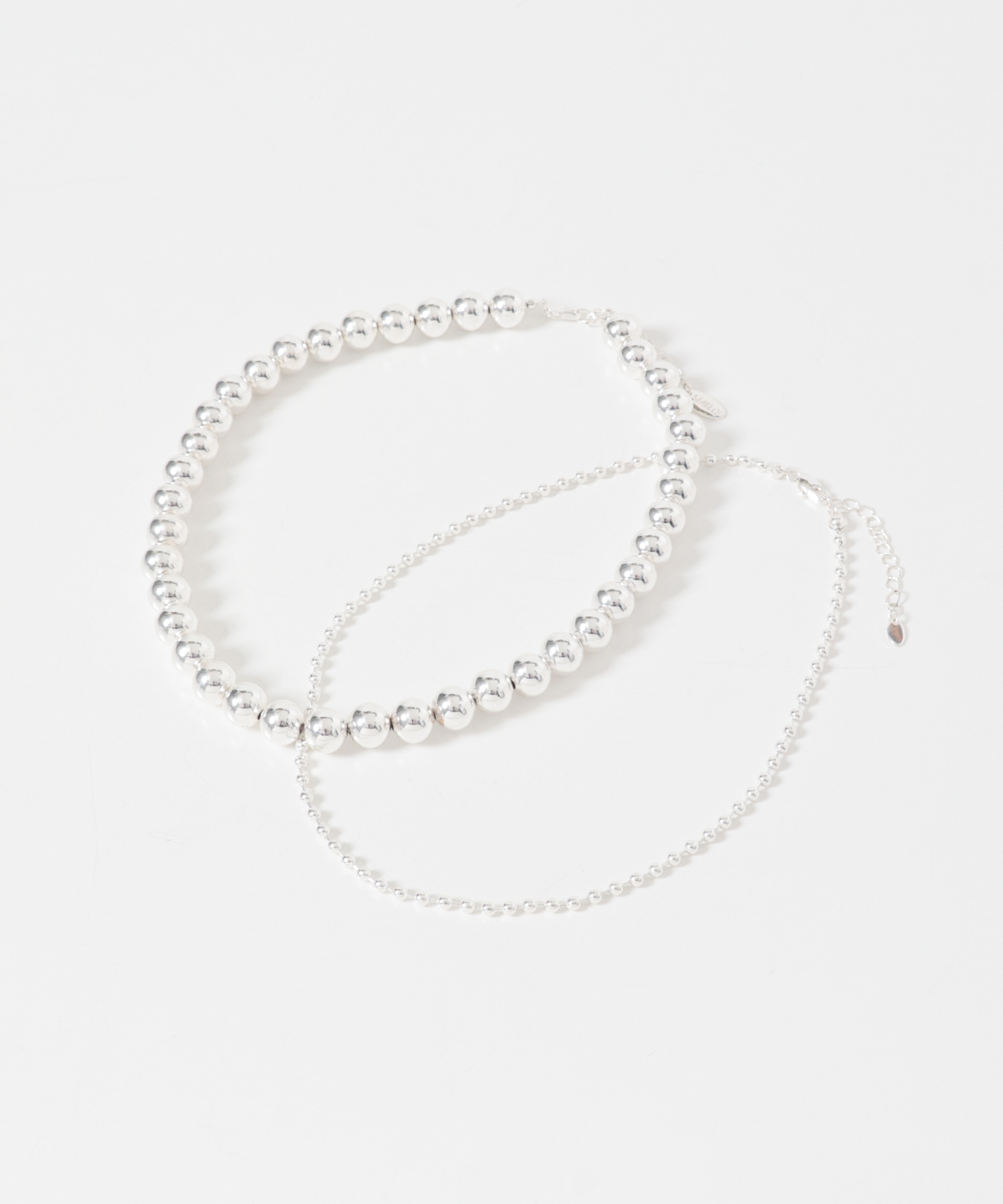 メタルボール2セットネックレス SLV -