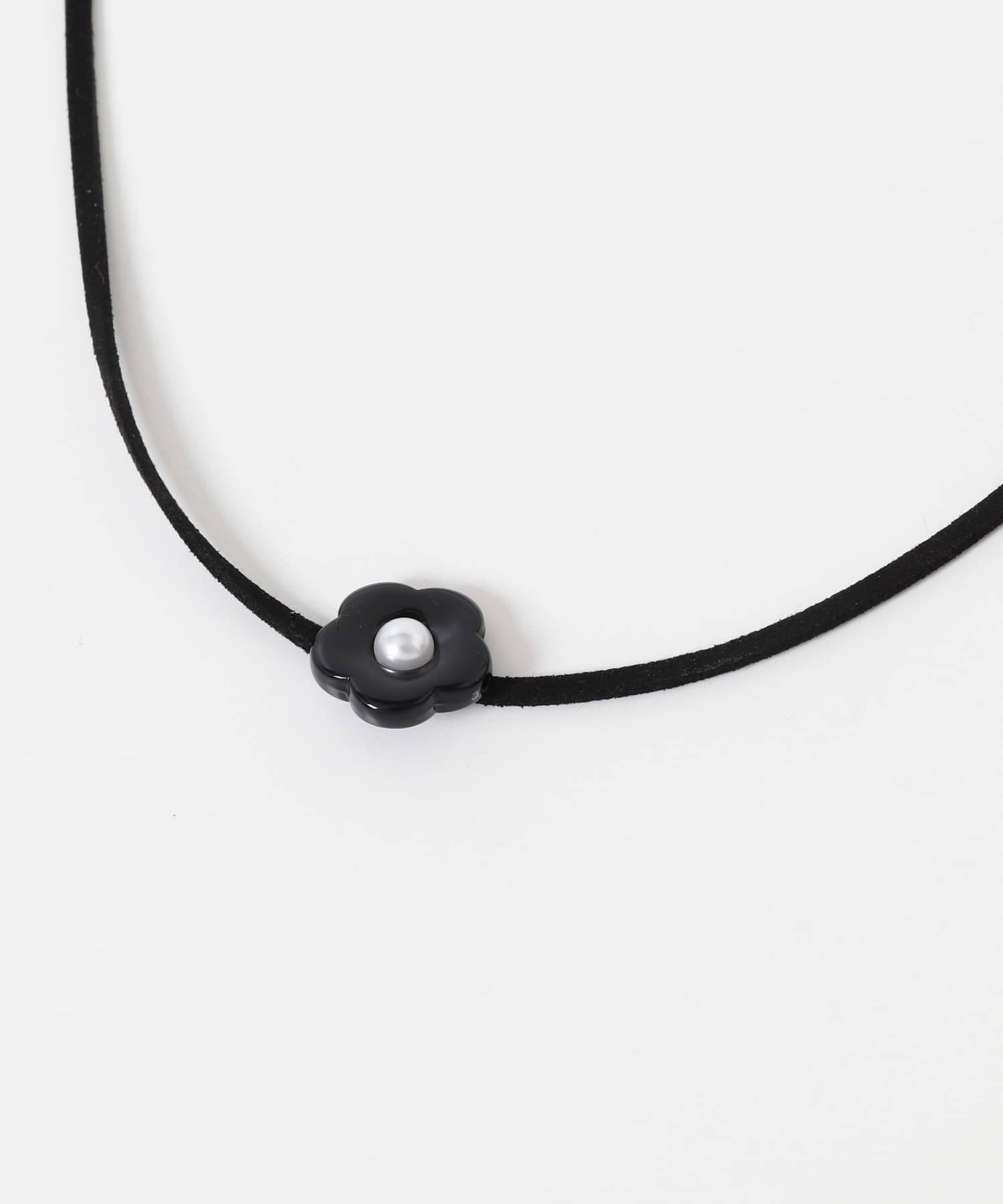 フラワートップチョーカーネックレス BLK -