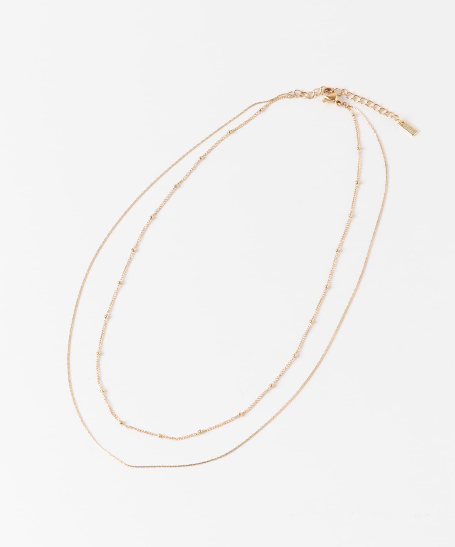 ステンレススリムチェーンレイヤードネックレス GLD -