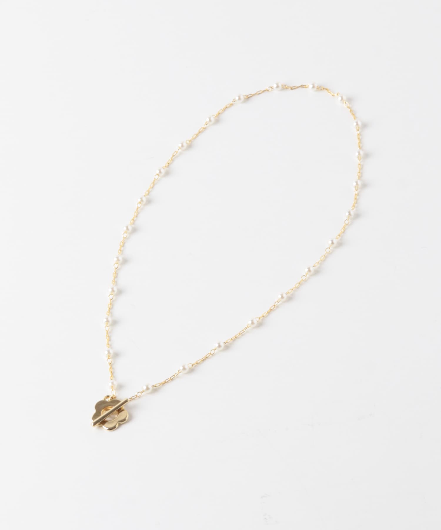 フラワーマンテルパールネックレス GD/WH -