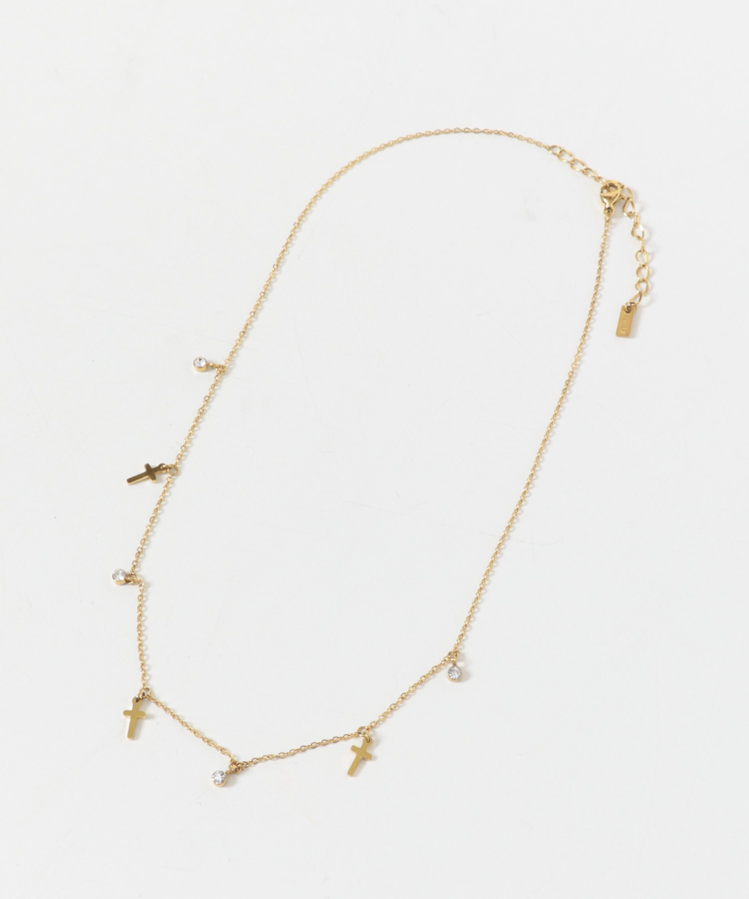 ステンレスクロスチャームネックレス GLD -