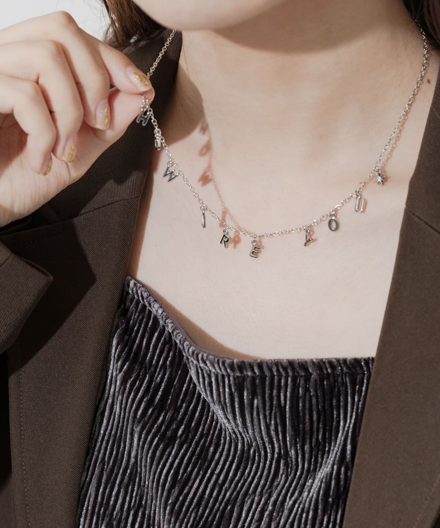 メッセージチャームネックレス SLV -