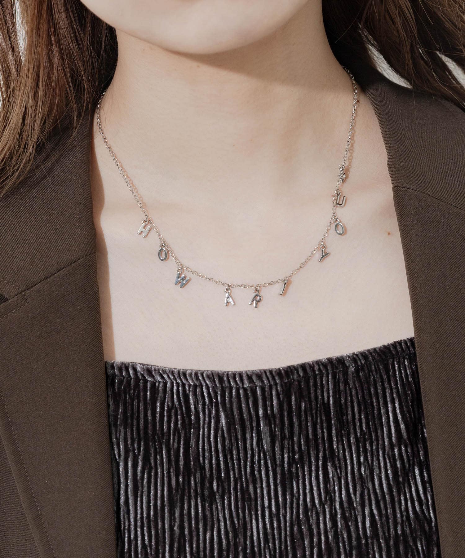 メッセージチャームネックレス SLV -