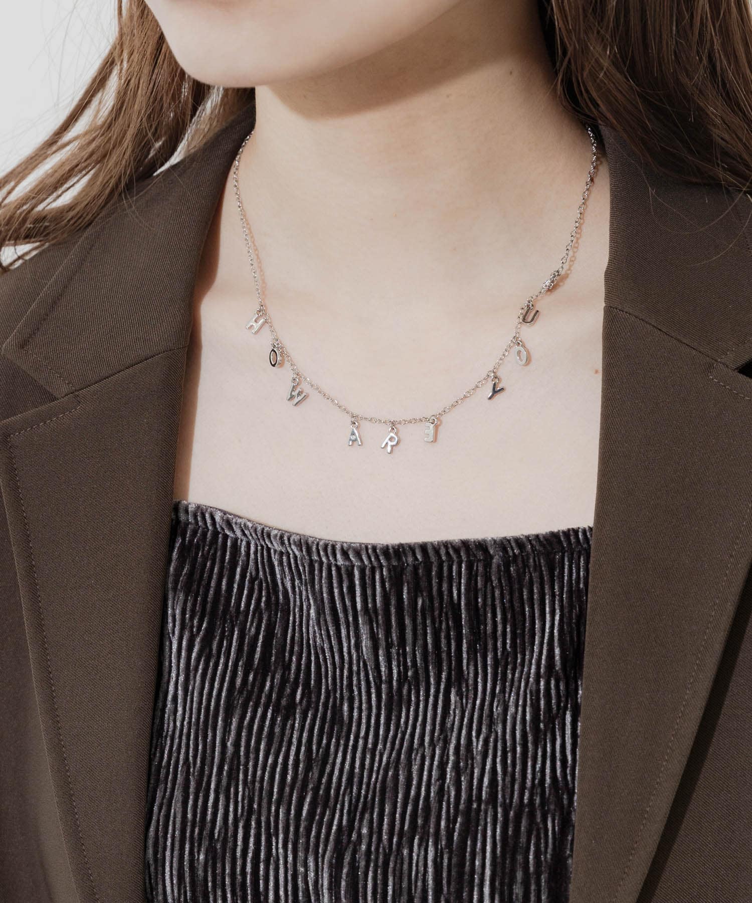 メッセージチャームネックレス SLV -