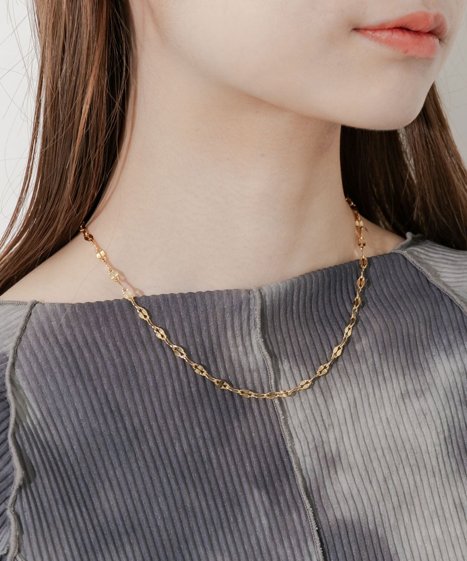 ステンレスペタルチェーンネックレス