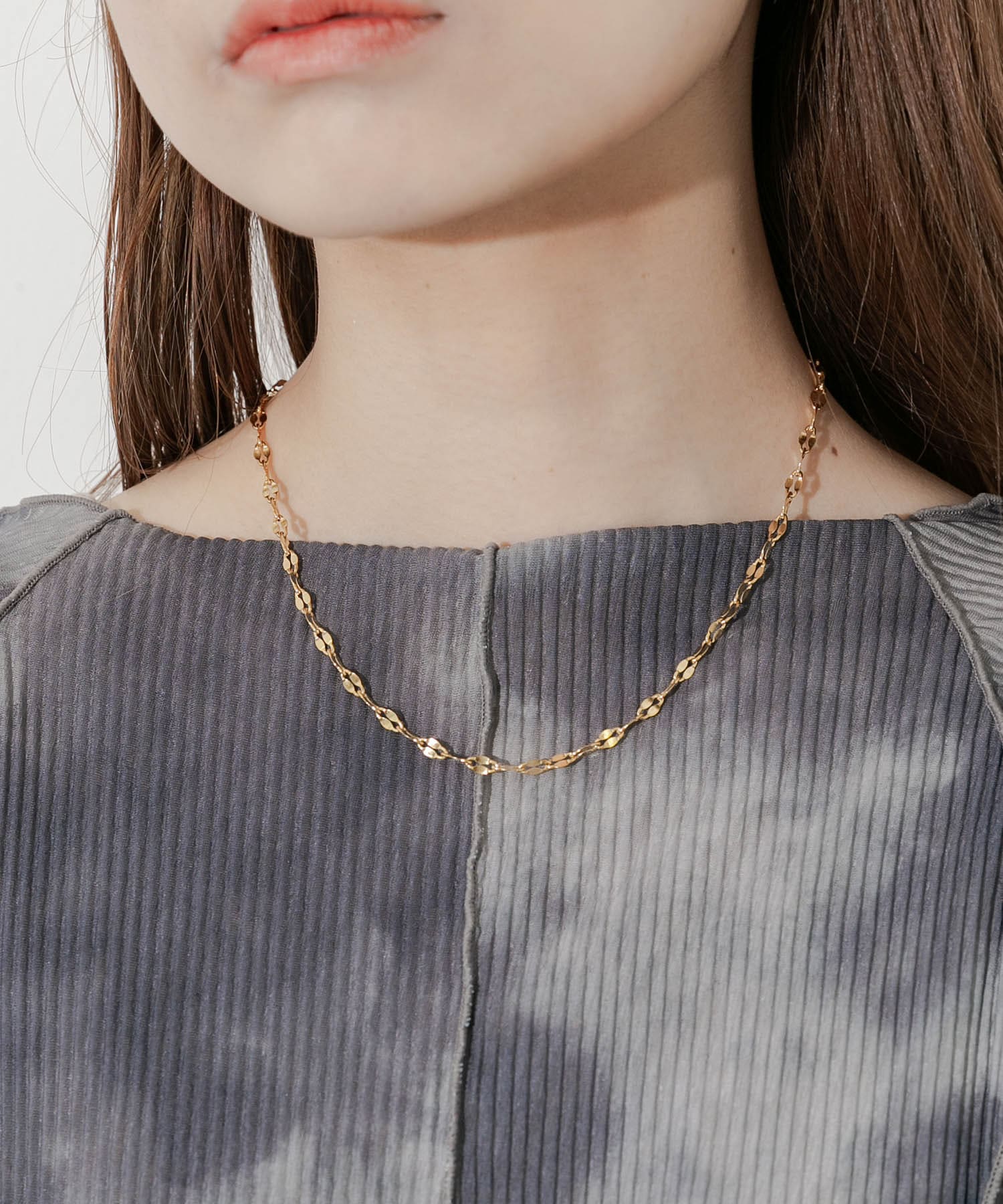 ステンレスペタルチェーンネックレス GLD -