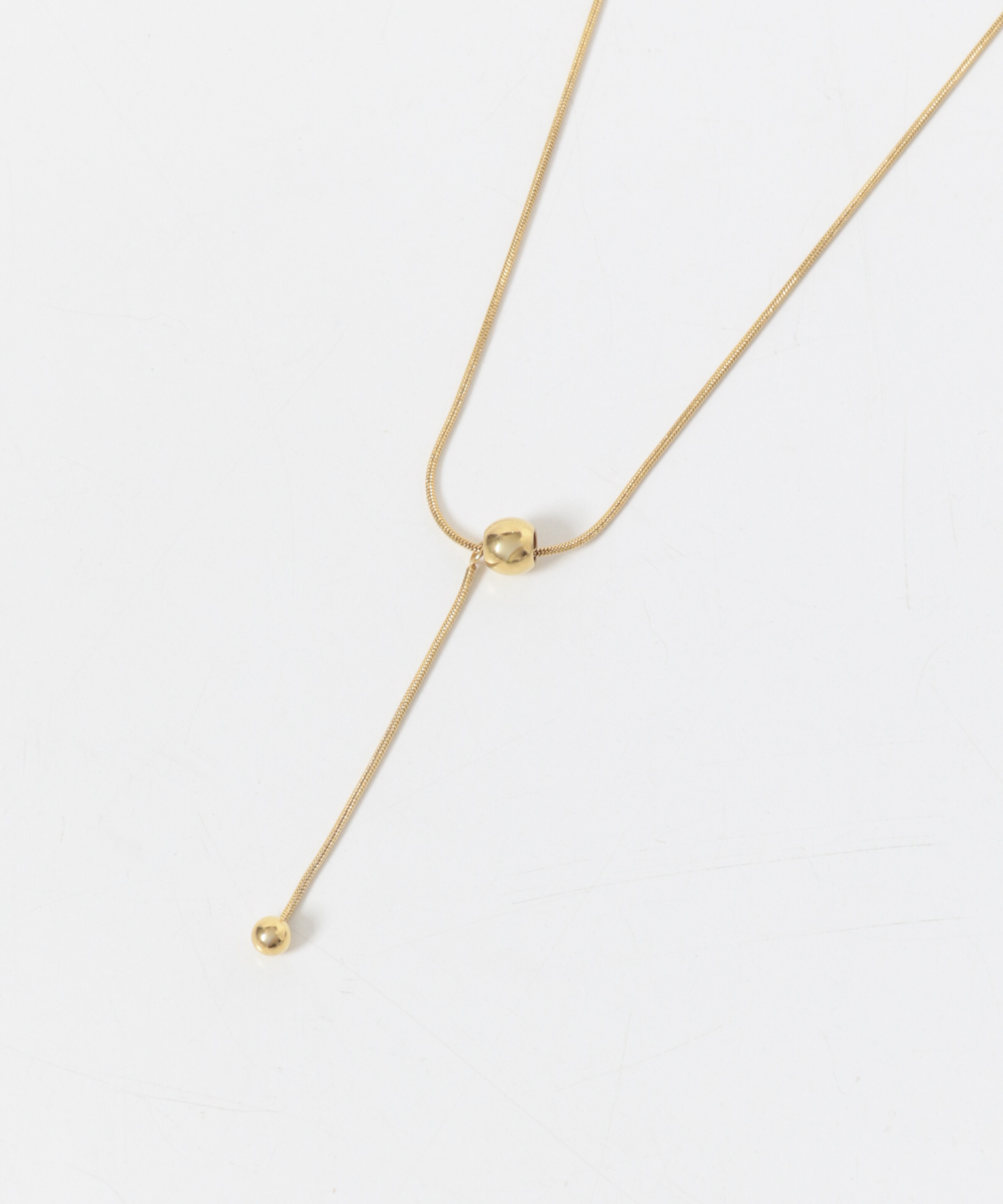 ステンレスボールトップYネックレス GLD -