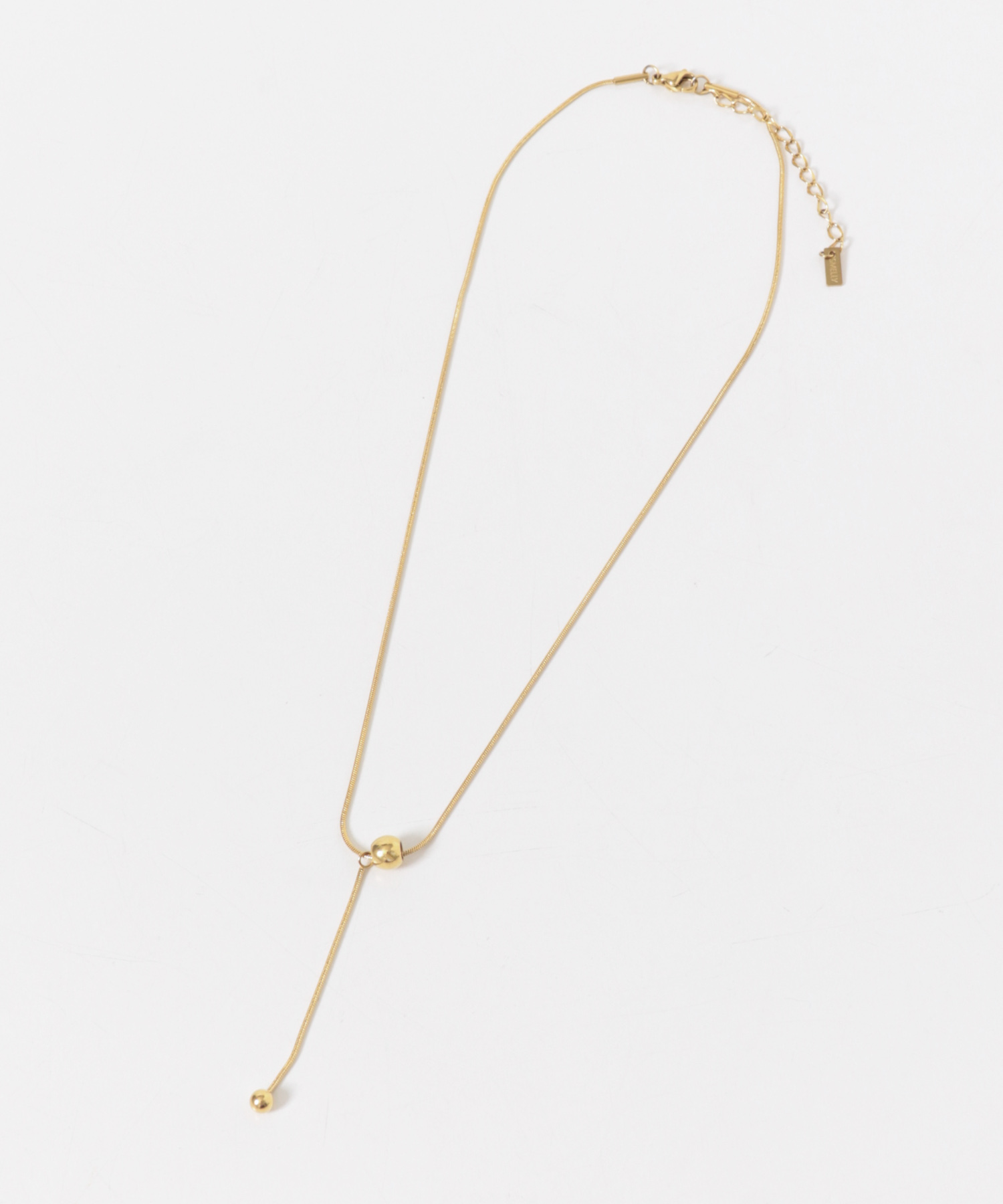 ステンレスボールトップYネックレス GLD -