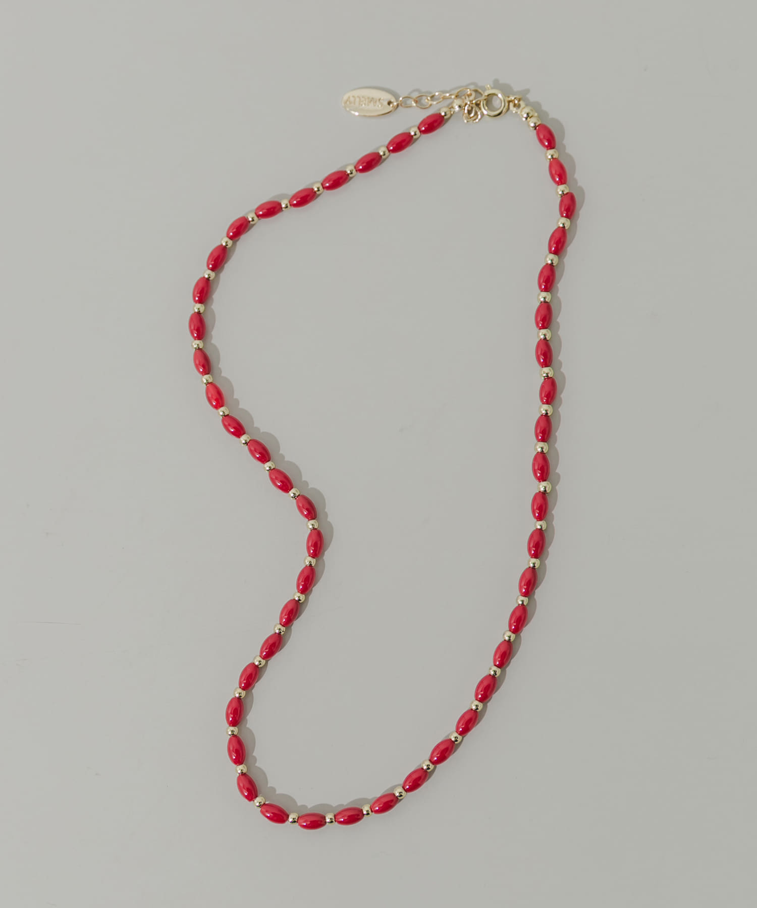 カラーオーバルビーズネックレス