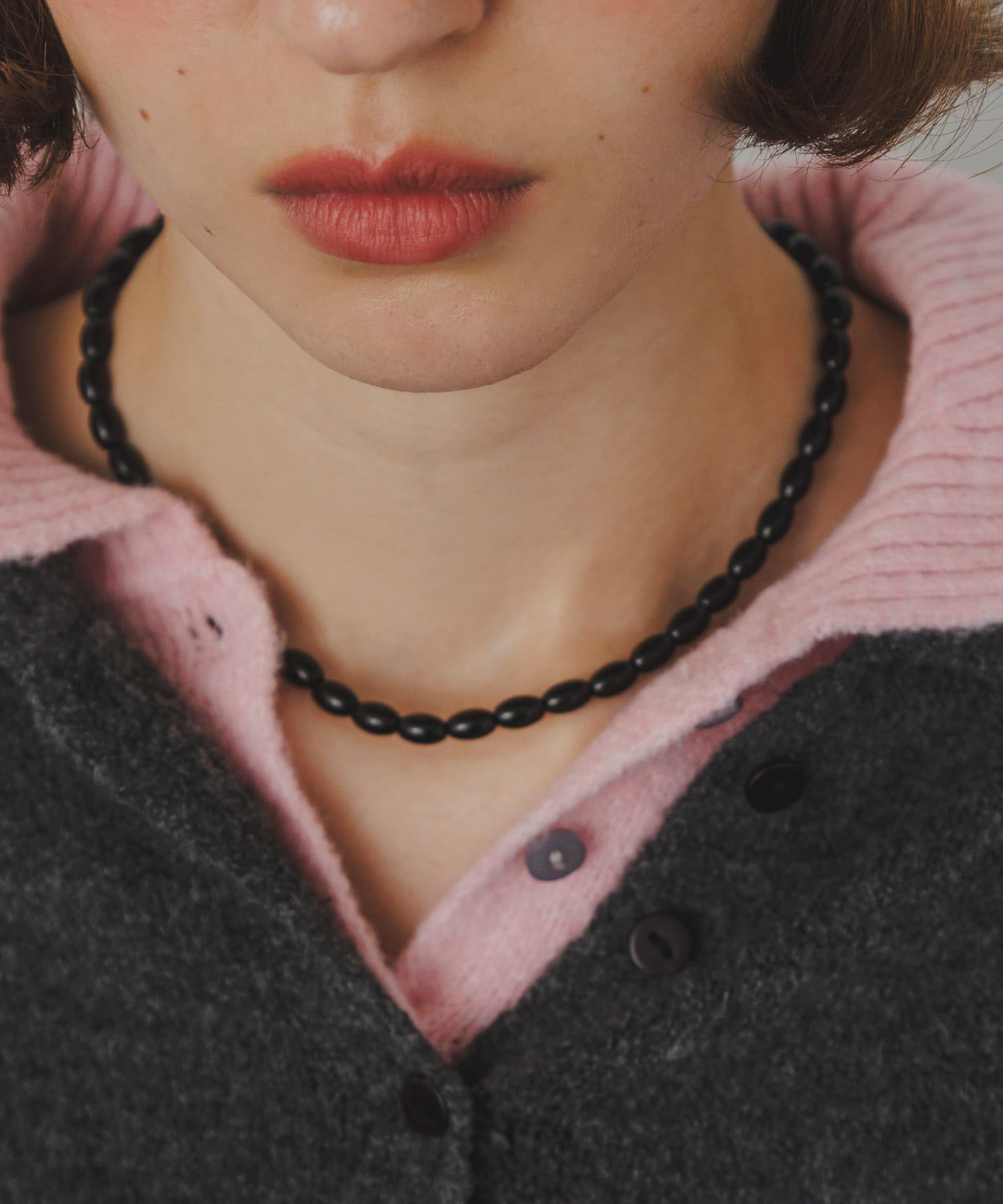 オーバルビーズネックレス