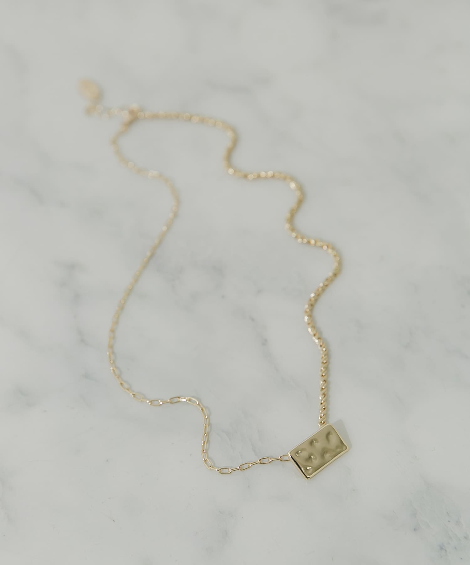 スクエアプレートトップネックレス GLD -
