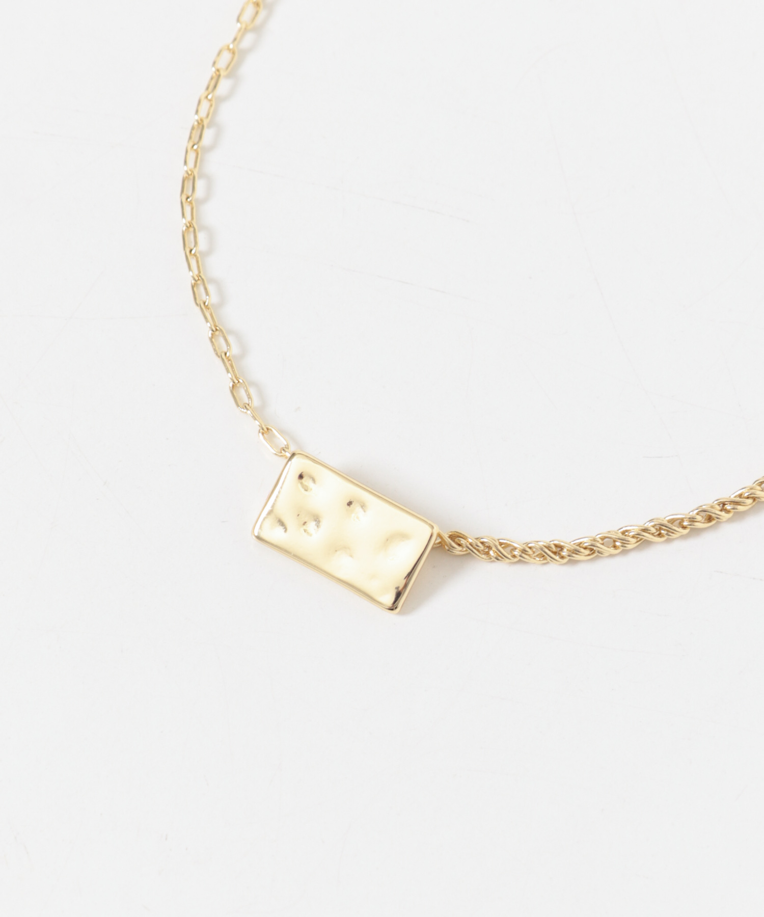 スクエアプレートトップネックレス GLD -