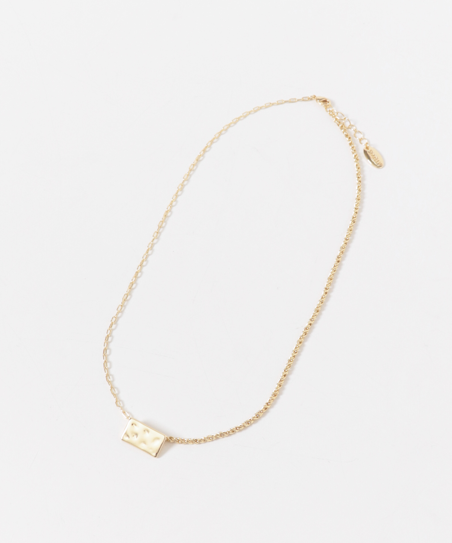 スクエアプレートトップネックレス GLD -