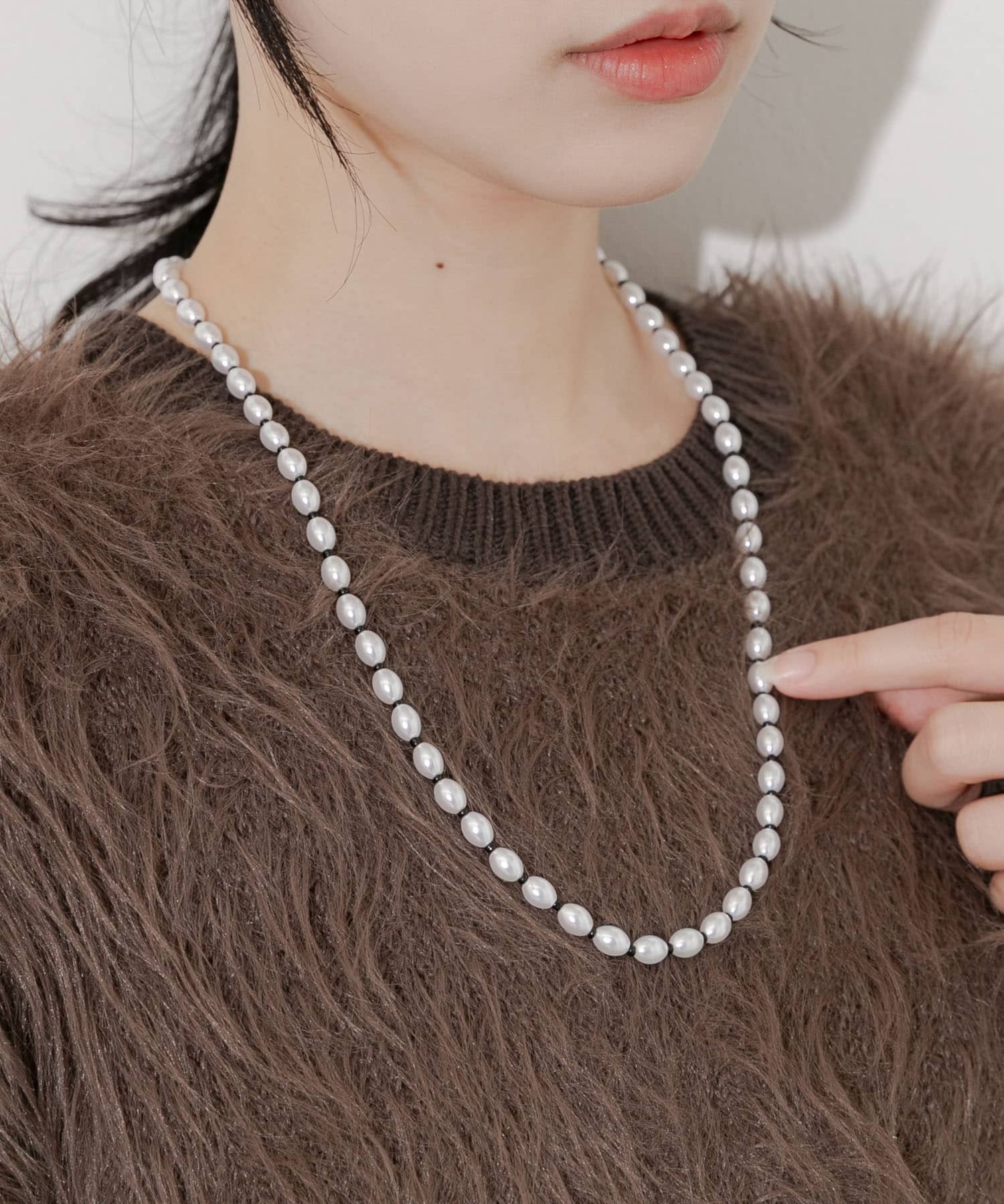 パールビーズYネックレス