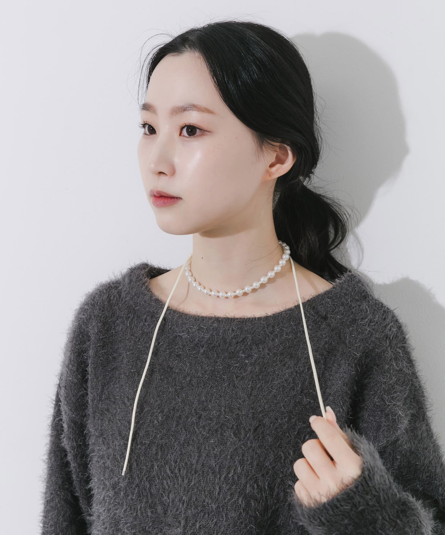 パールコードチョーカーネックレス IVO -