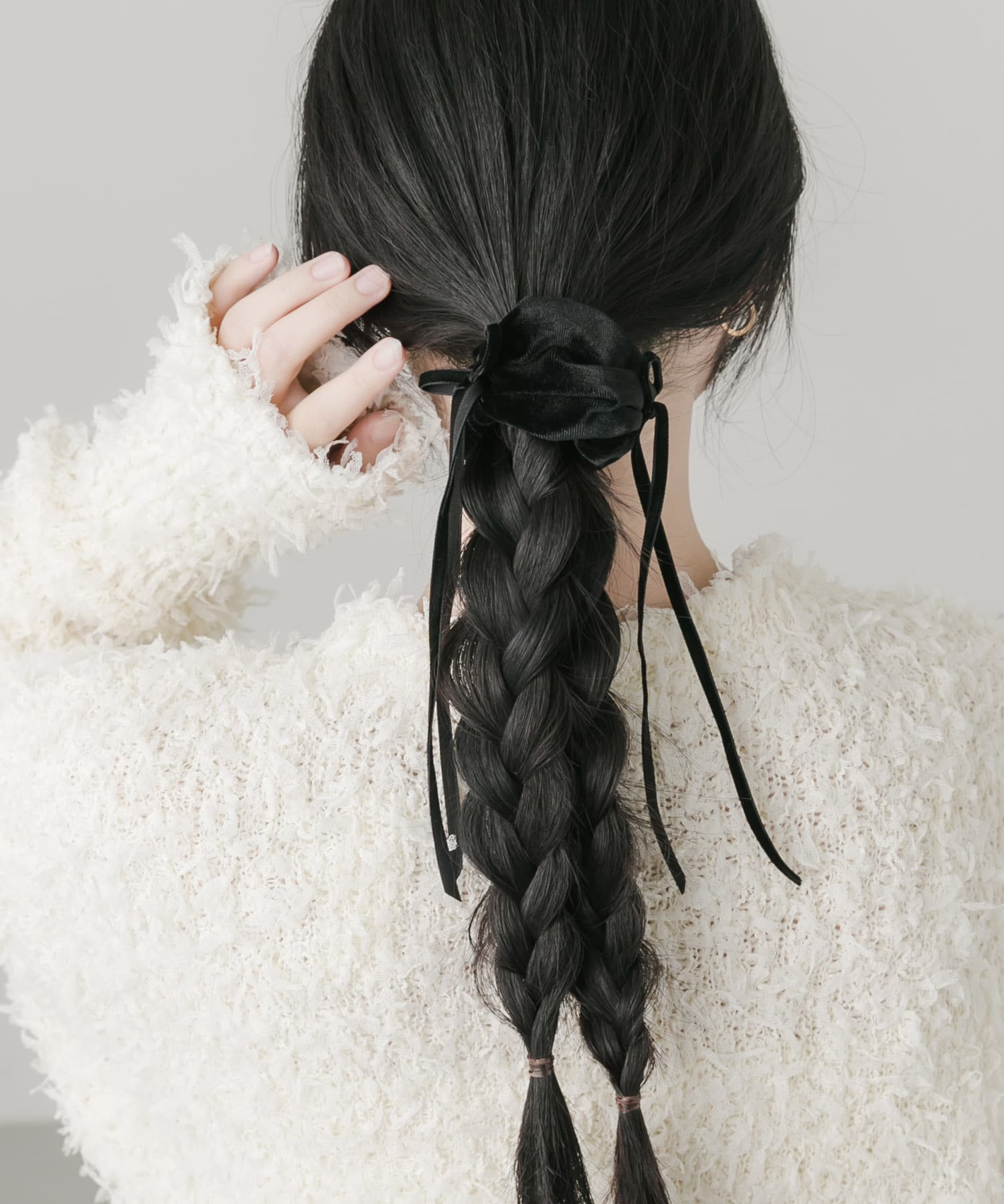 ベロアリボンヘアカフ