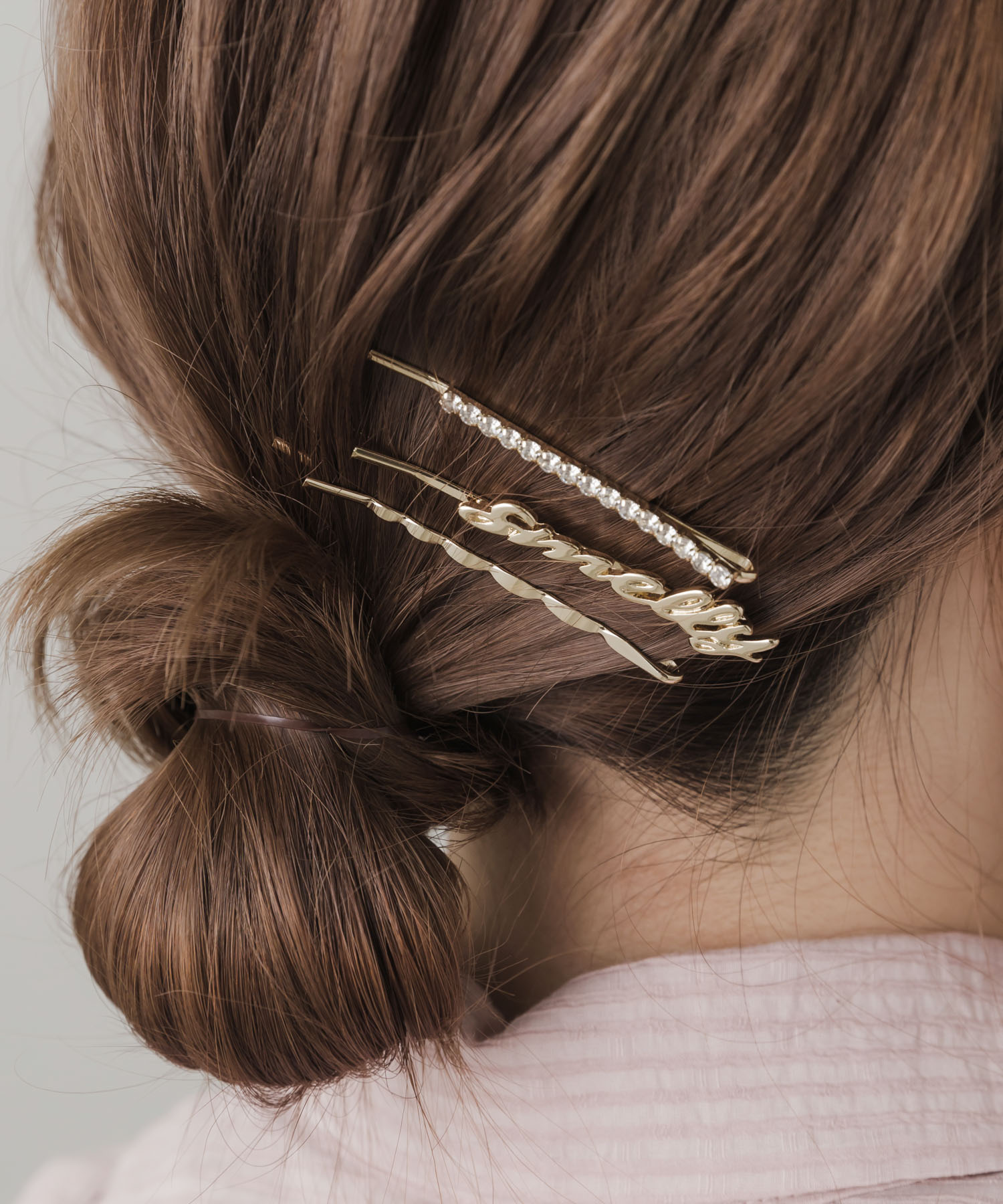 3セットロゴヘアピン GLD -