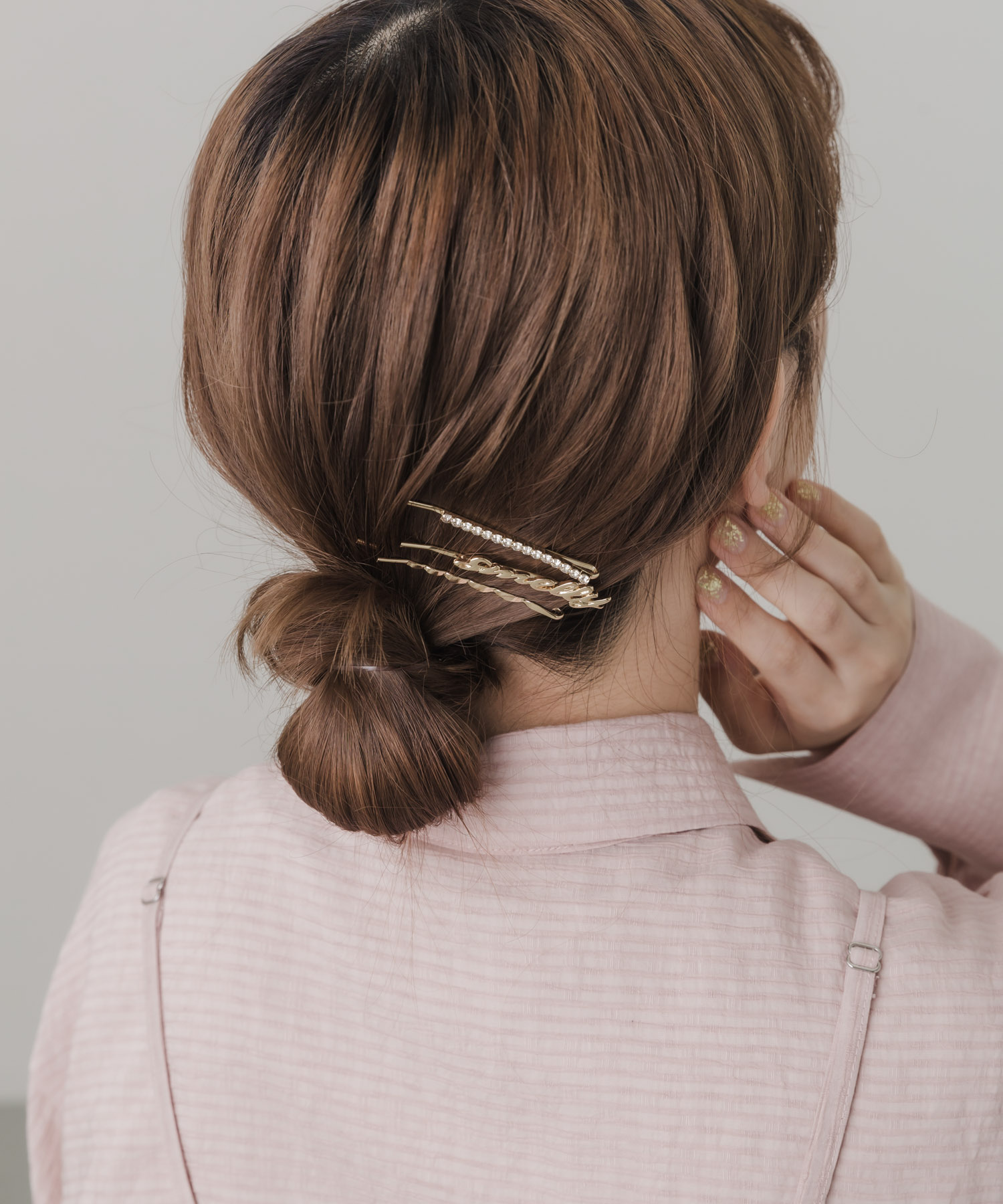 3セットロゴヘアピン GLD -