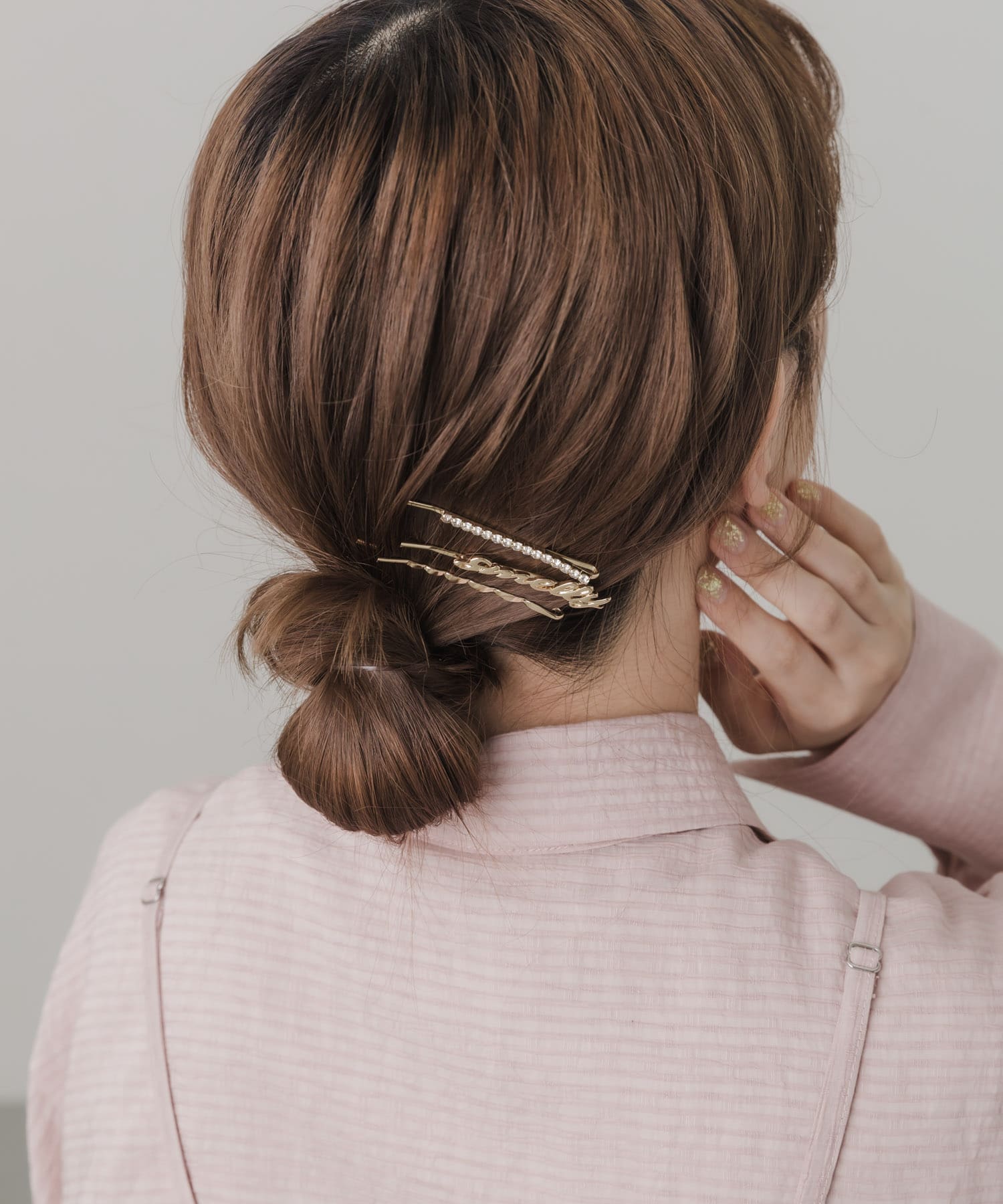 3セットロゴヘアピン GLD -