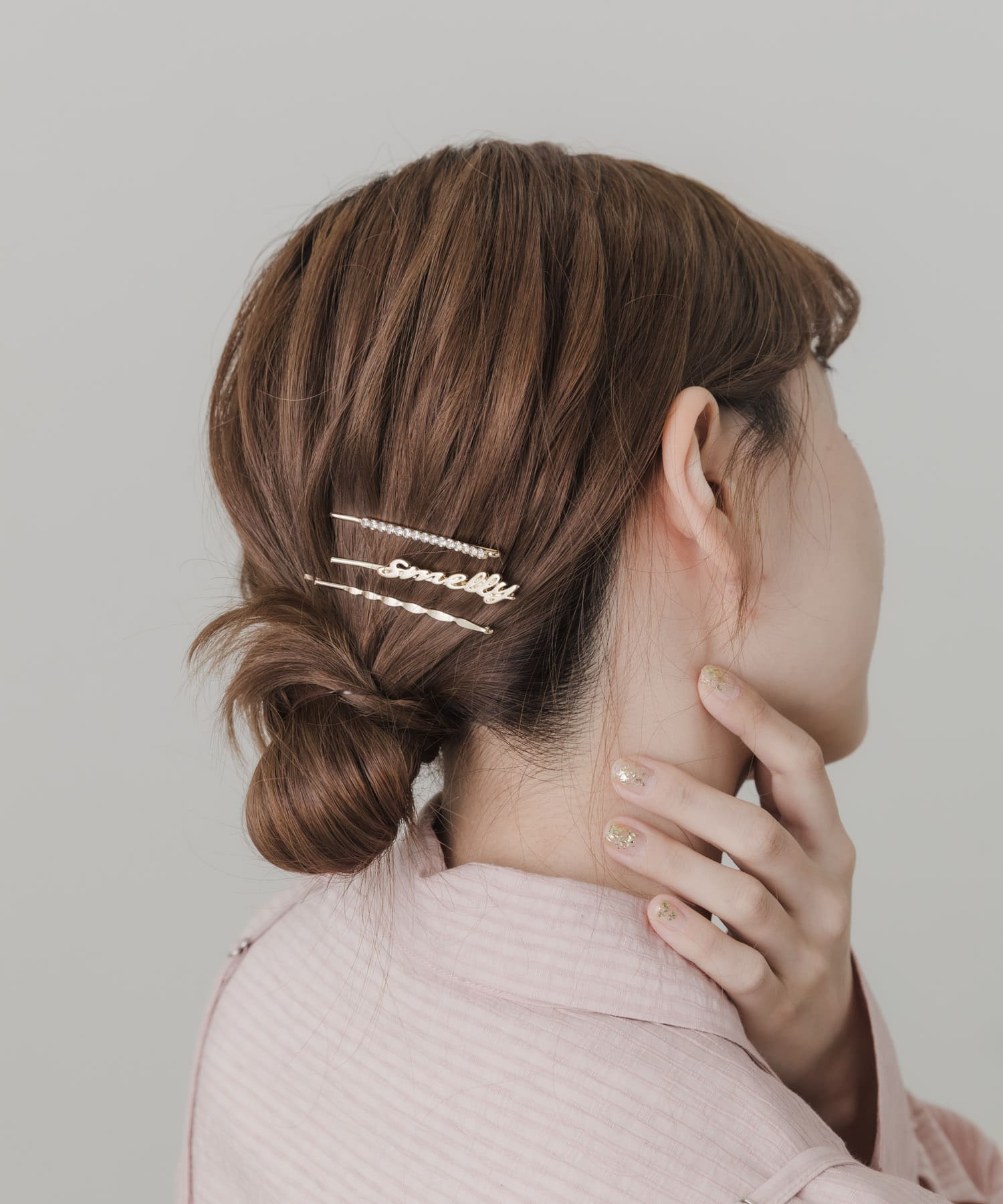 3セットロゴヘアピン GLD -