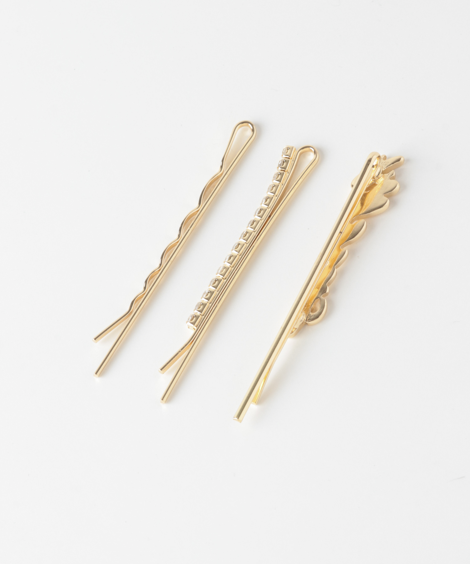 3セットロゴヘアピン GLD -