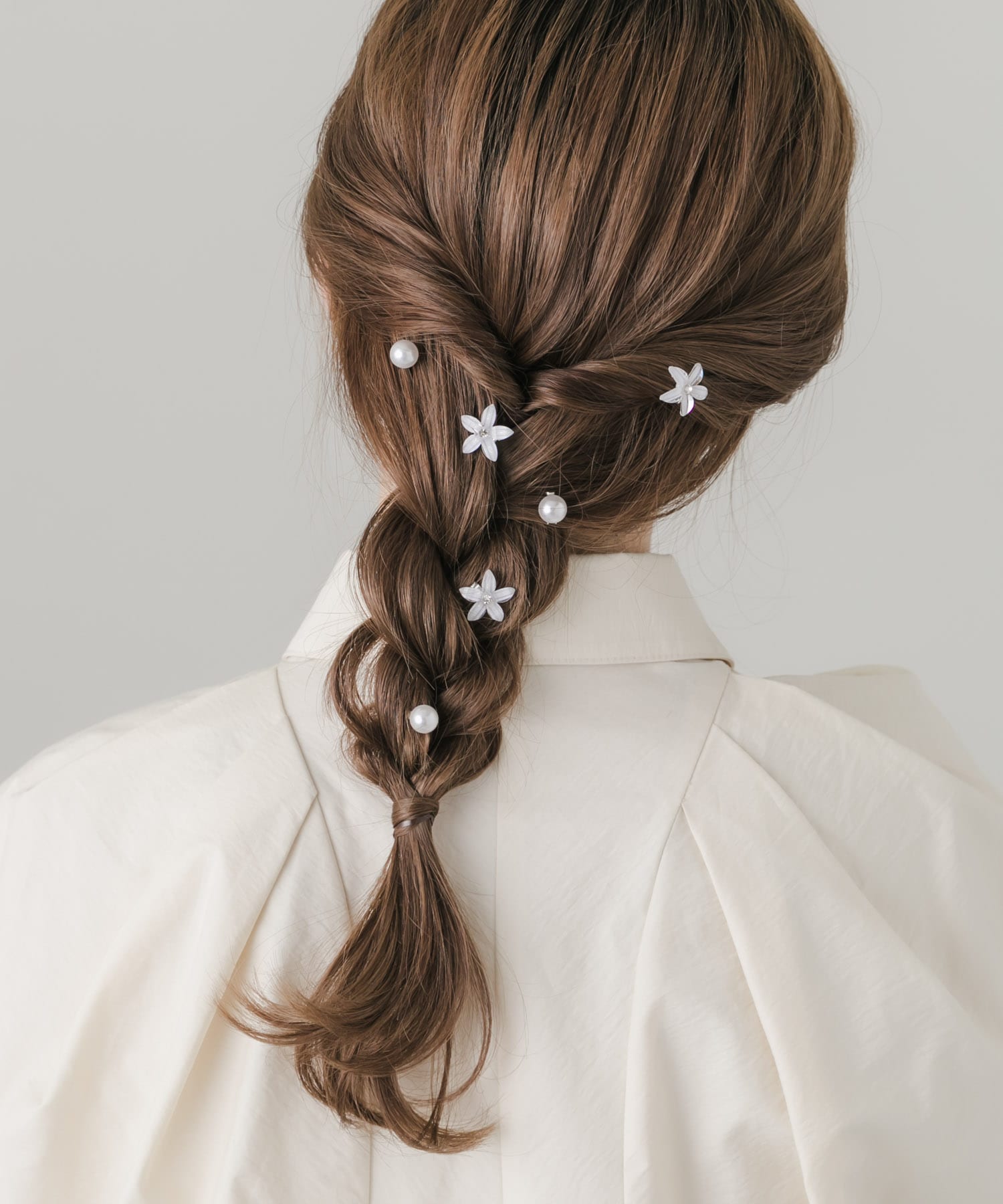 クリアフラワーパールセットヘアクリップ