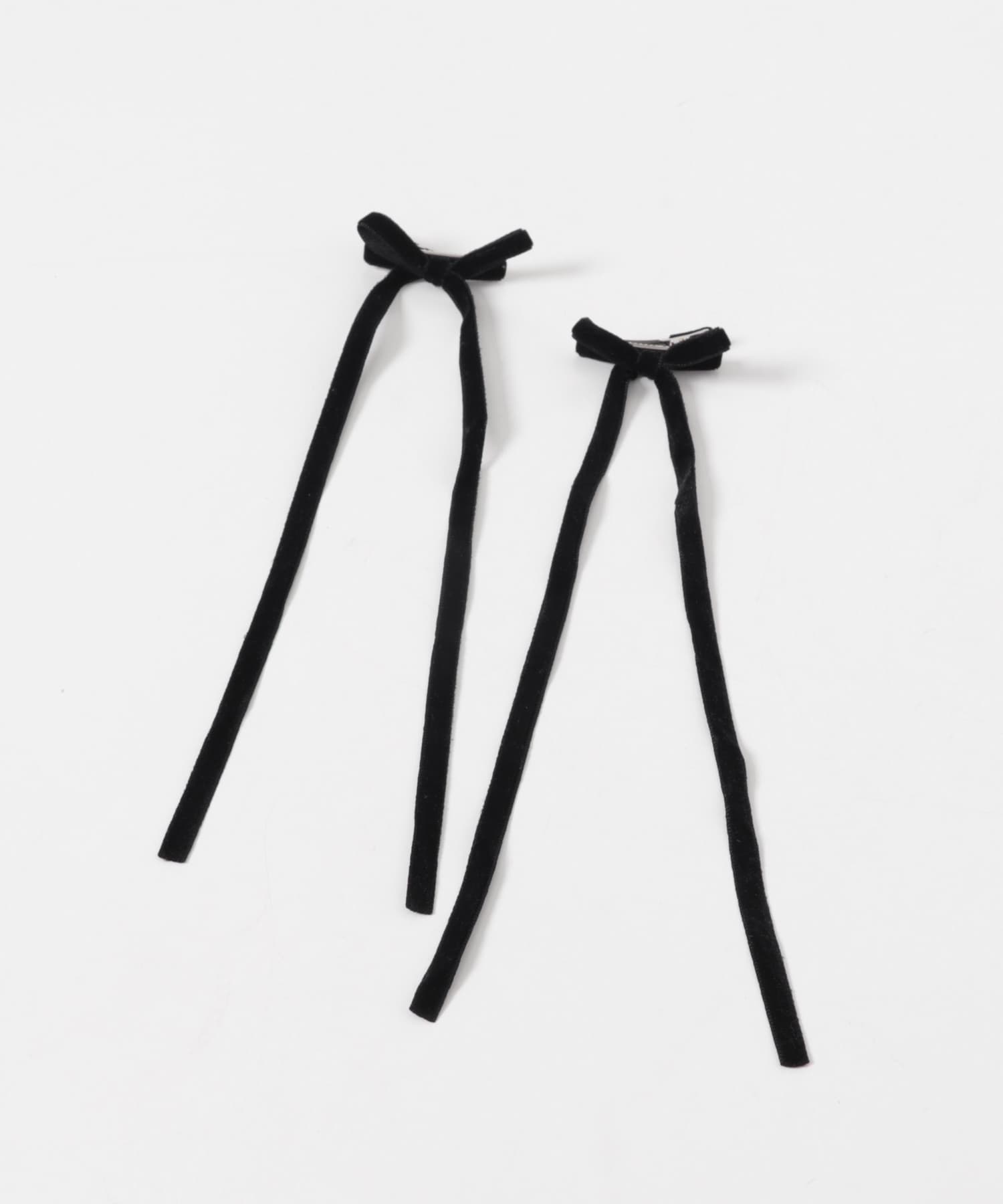 ベロアリボン2セットヘアピン BLK -