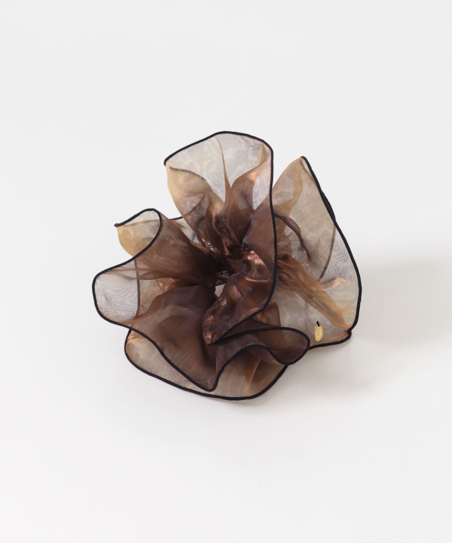 バイカラーシアーボリュームシュシュ BR/BK -