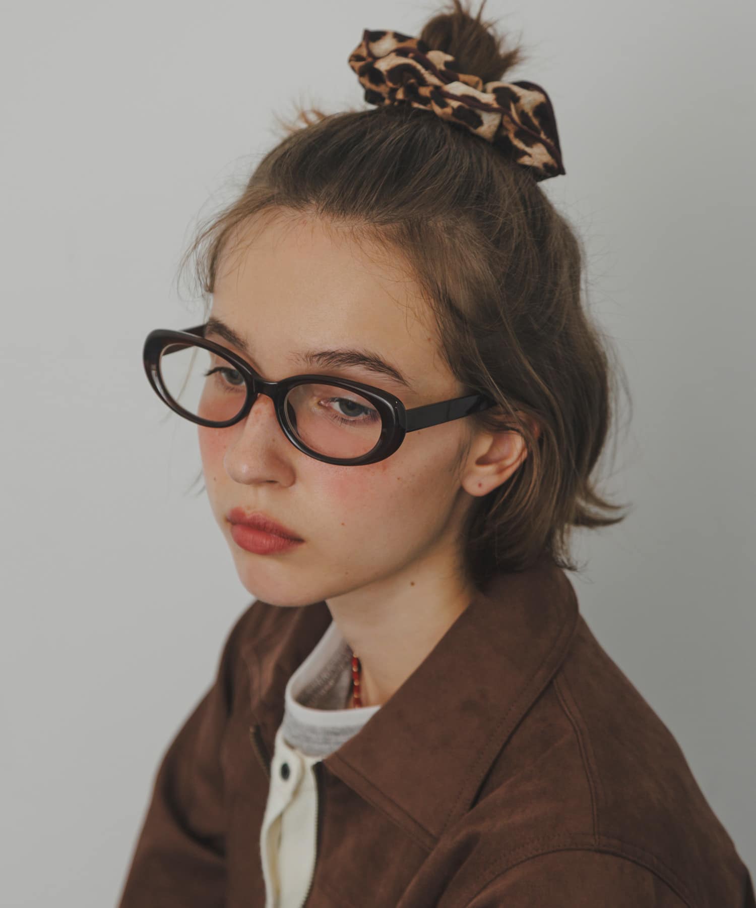 オーバルダテメガネ BRN -