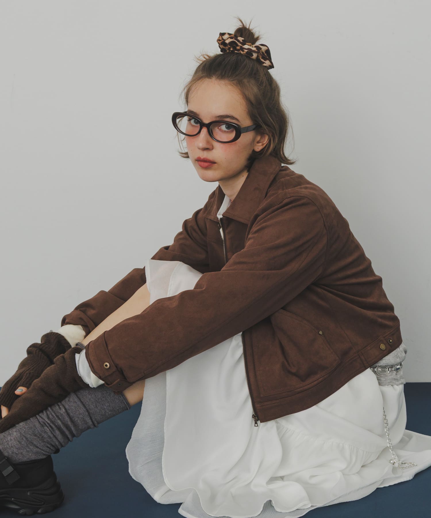 オーバルダテメガネ BRN -