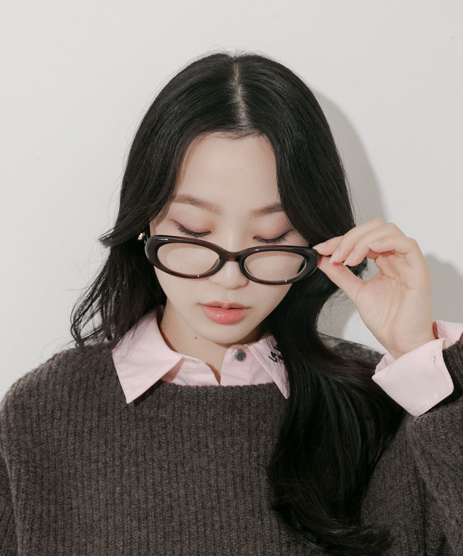 オーバルダテメガネ BRN -