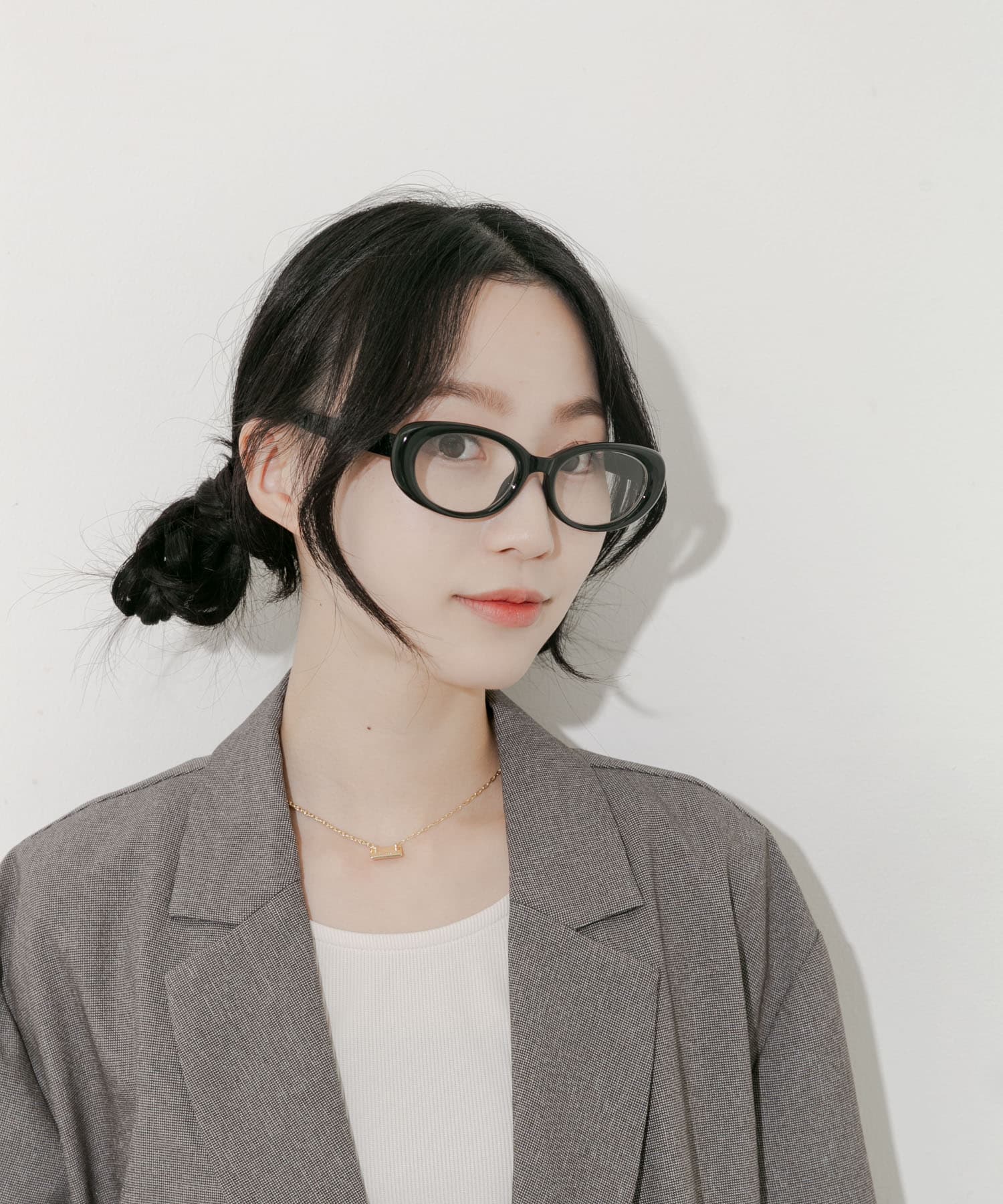 オーバルダテメガネ BLK -