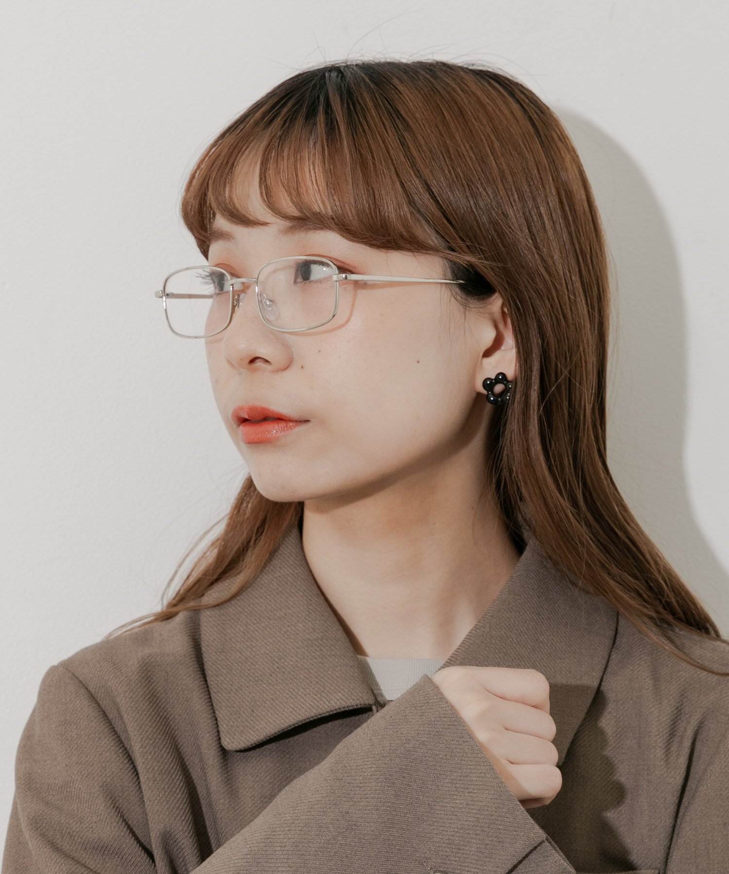 メタルスクエアダテメガネ