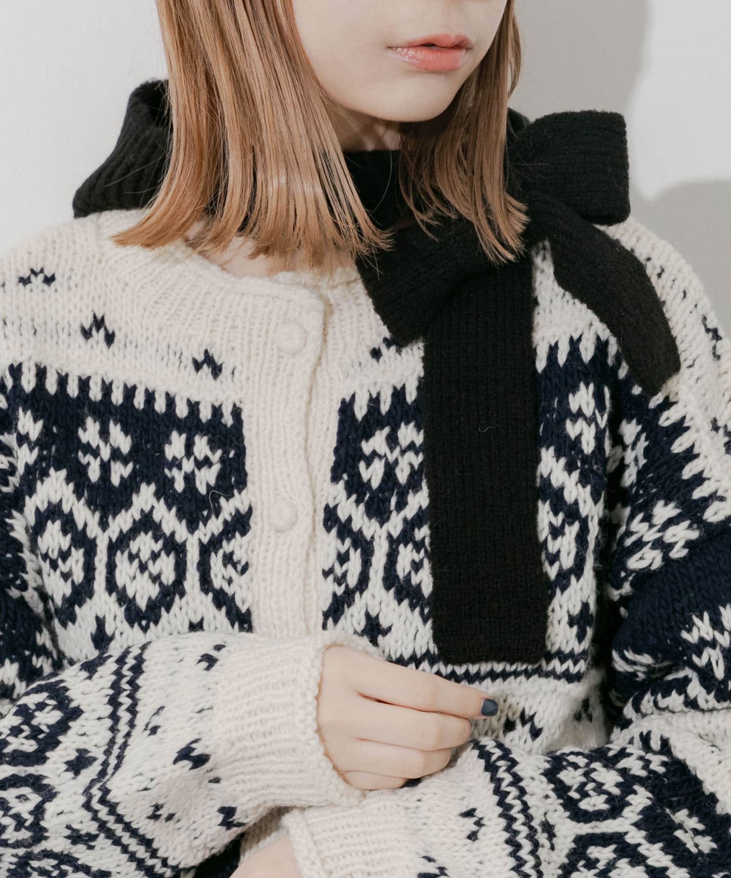 ニットキャップボンネット BLK -