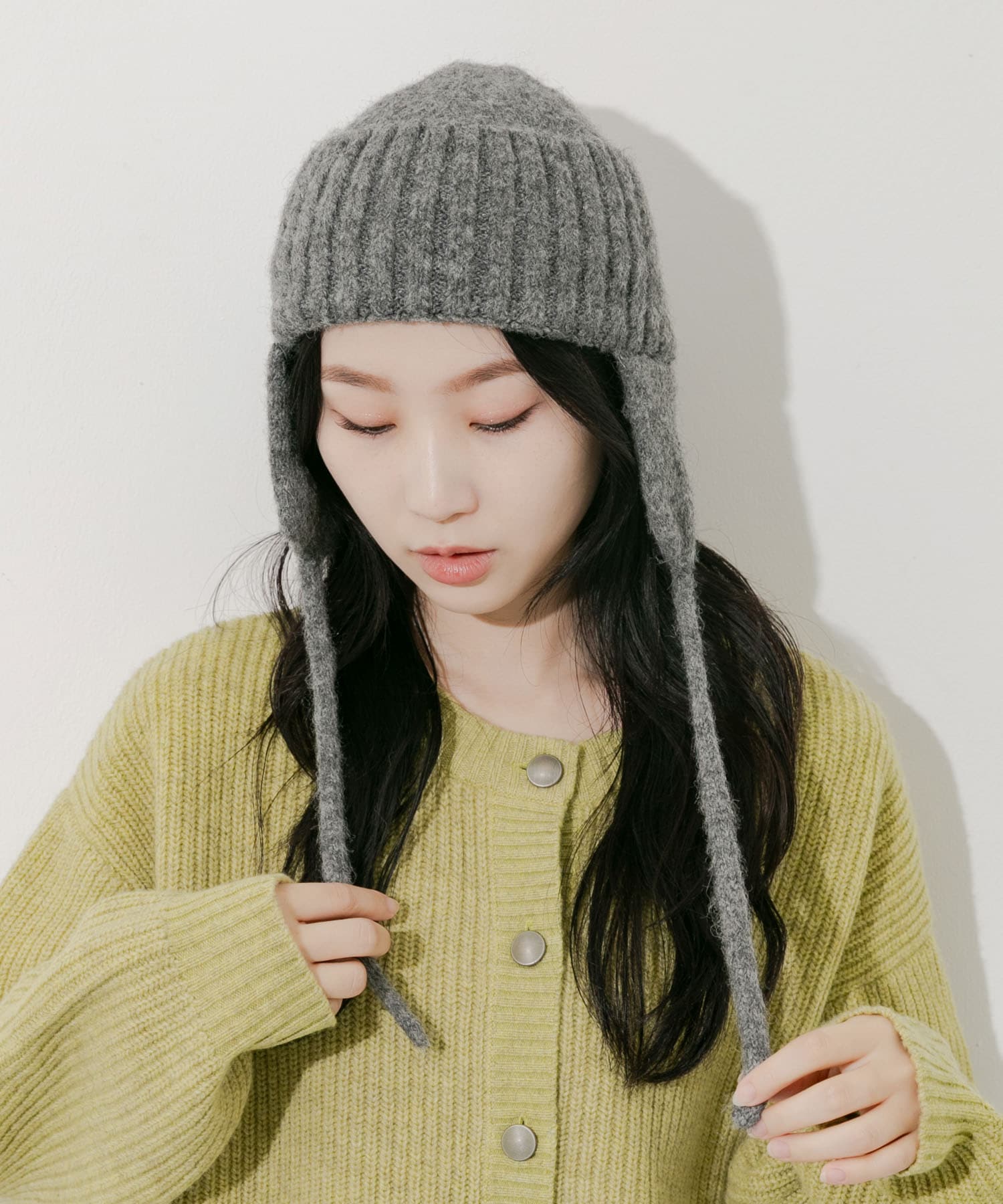 イヤーフラップニットキャップ GRY -